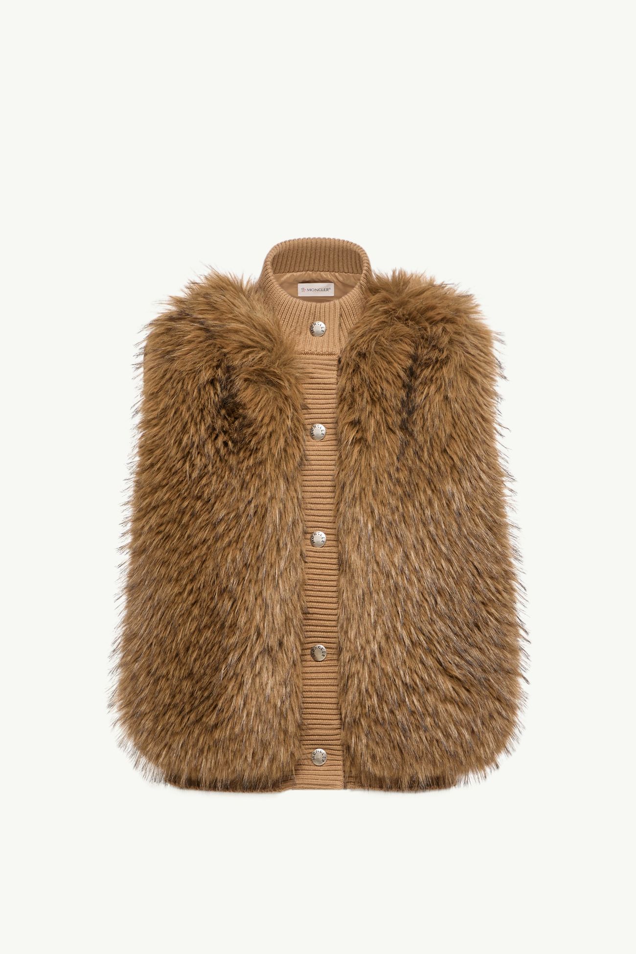 羊毛羽絨背心 女士 駱駝米色 Moncler 2