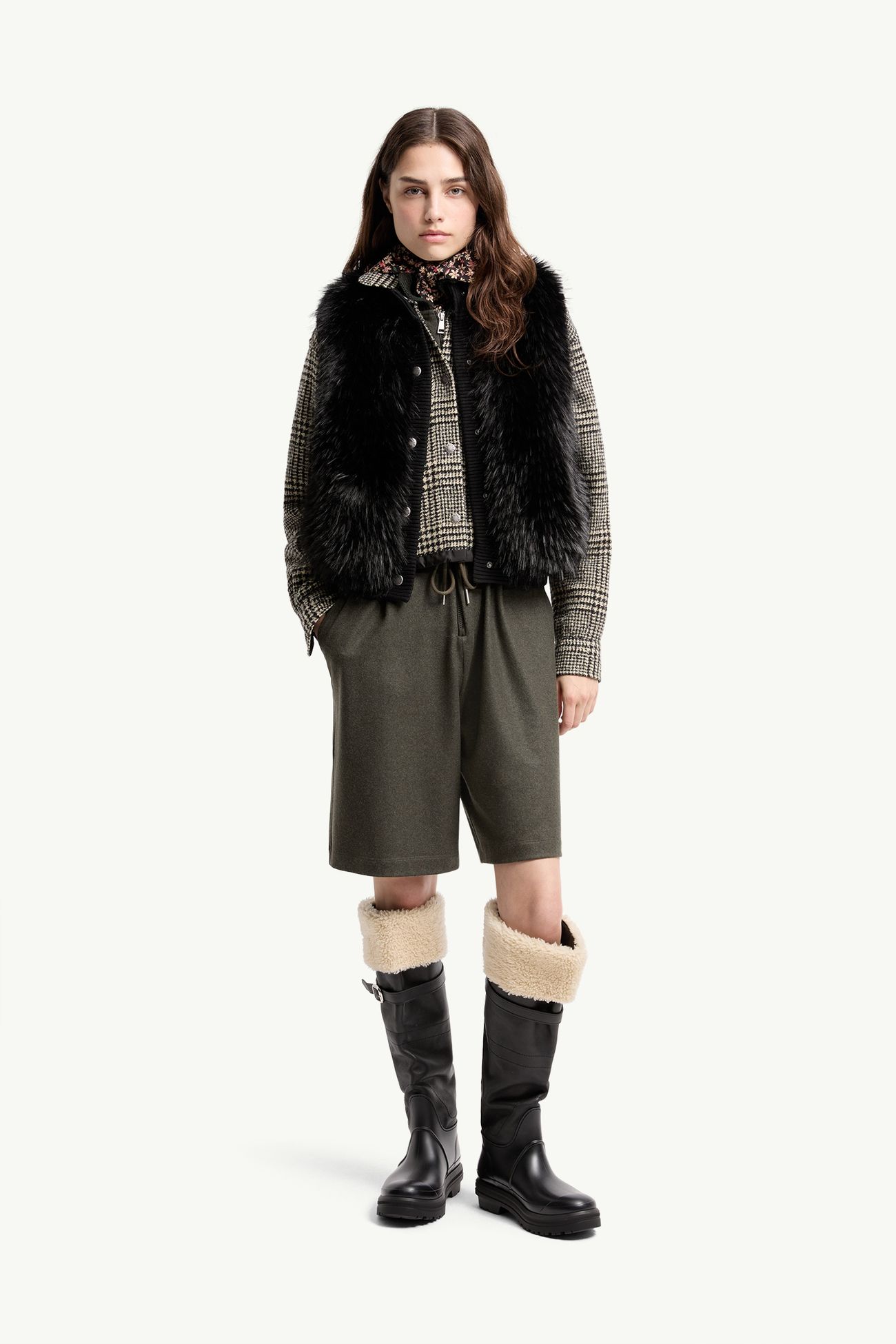Wool Down Gilet Women Black Moncler 0