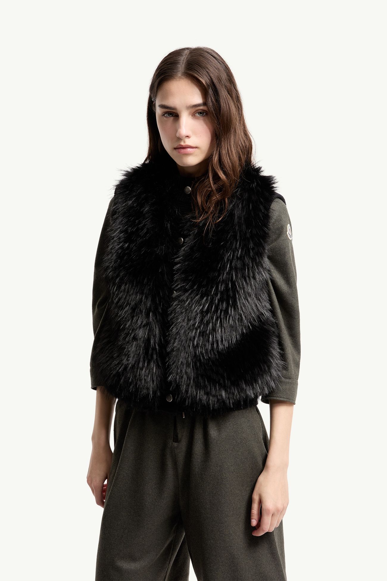 Doudoune sans manches en laine Femmes Noir Moncler 3