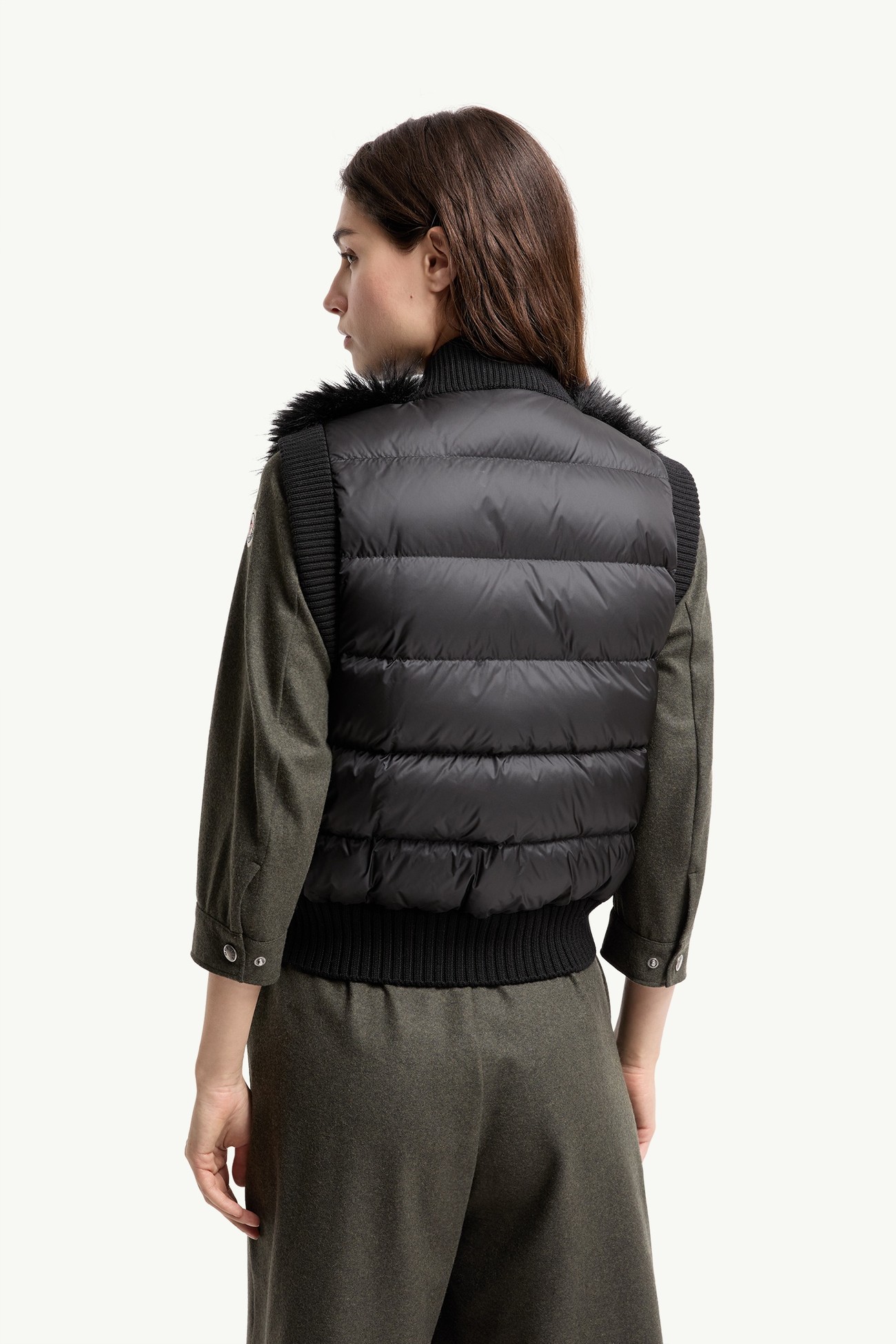 울 다운 베스트 여성 블랙 Moncler 4
