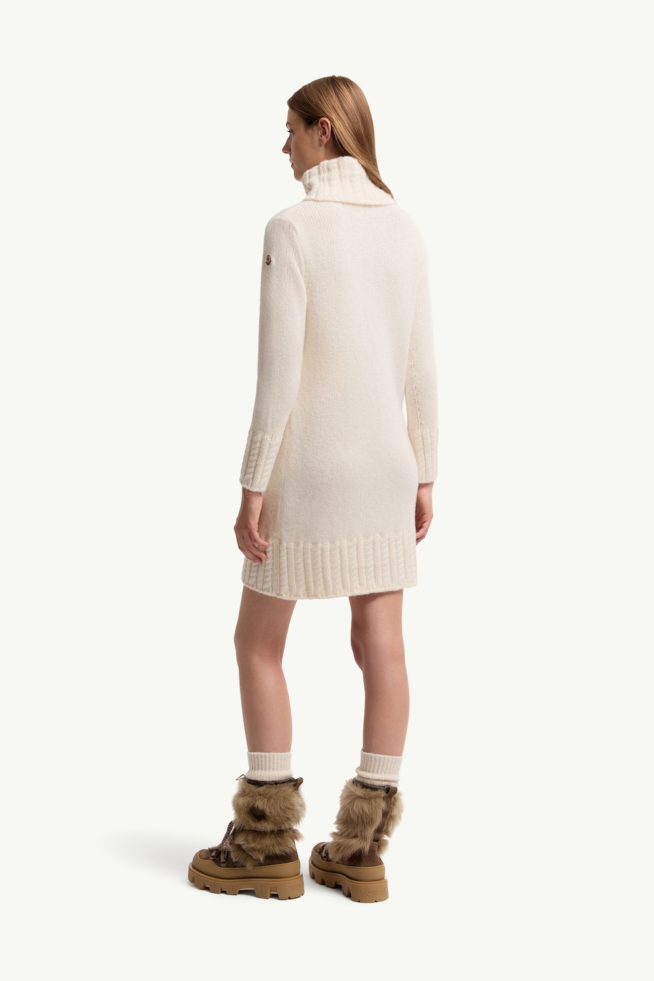 女士羊驼毛混纺针织高领连衣裙 女士 白色 Moncler 4