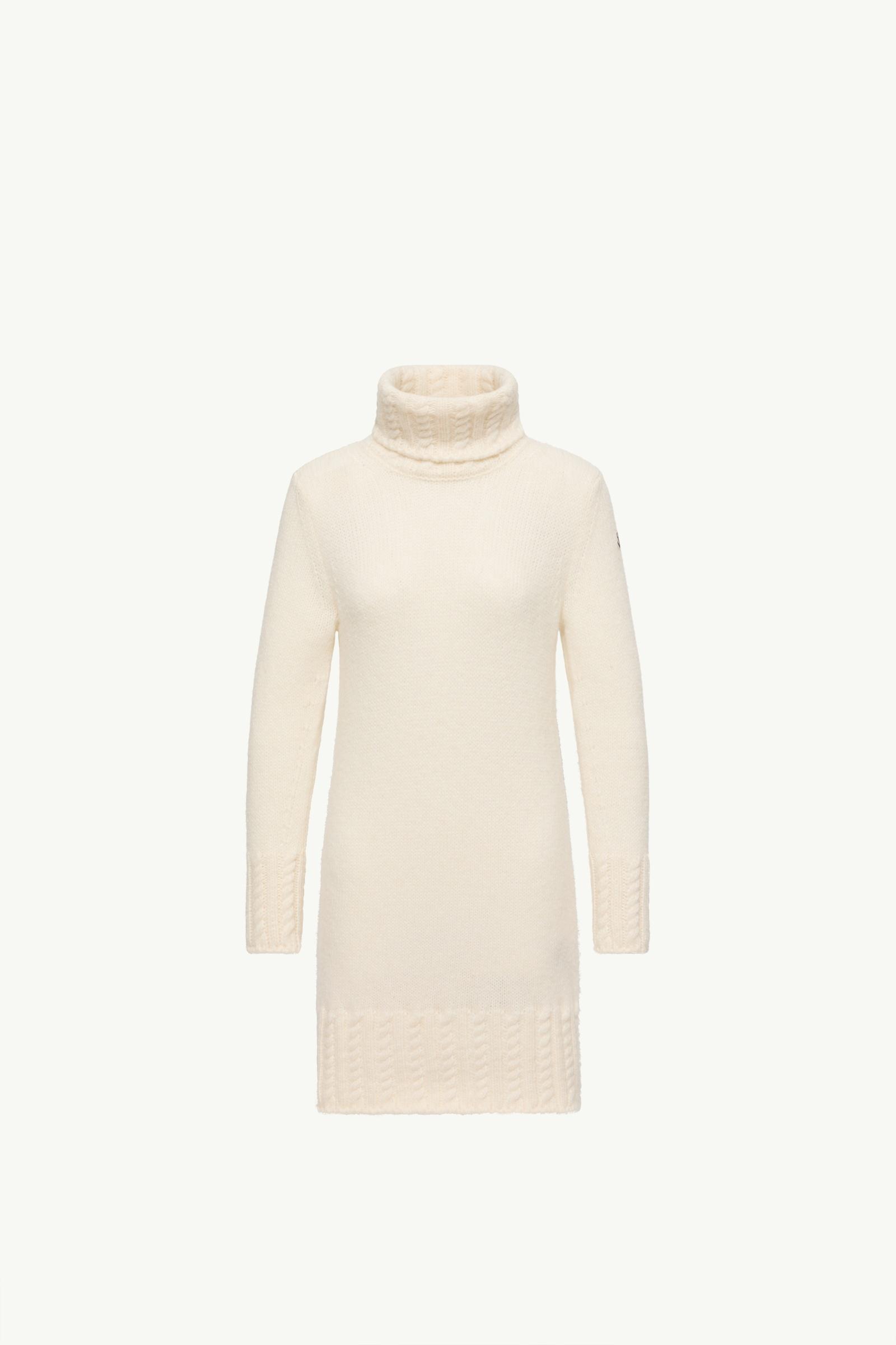 Alpaca Blend Knit Polo Neck Dress Women White Moncler, 1 of 0