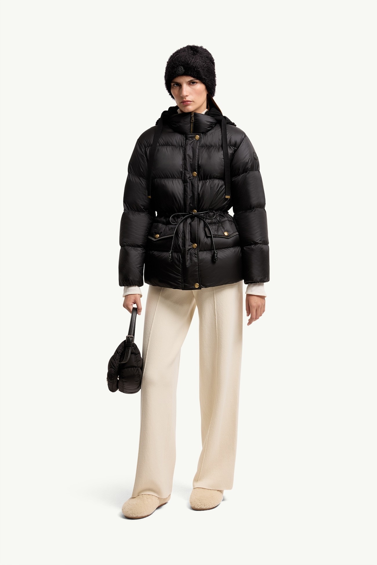 Double Knit Wool & Cashmere Pants Women White Ivory Moncler 0