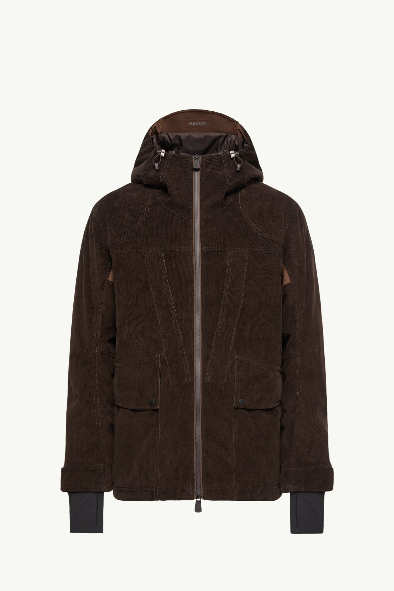 Chaqueta de esquí aislante de pana con capucha Airolo Hombre Marrón Oscuro Moncler 2