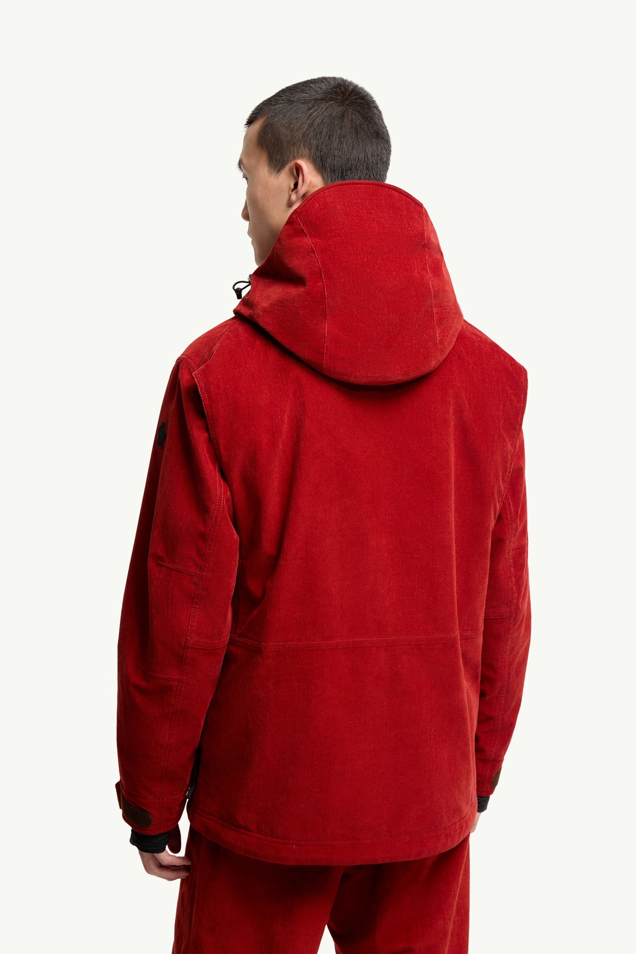 Giacca da Sci Imbottita con Cappuccio in Velluto a Coste Airolo Uomo Rosso Scuro Moncler 4