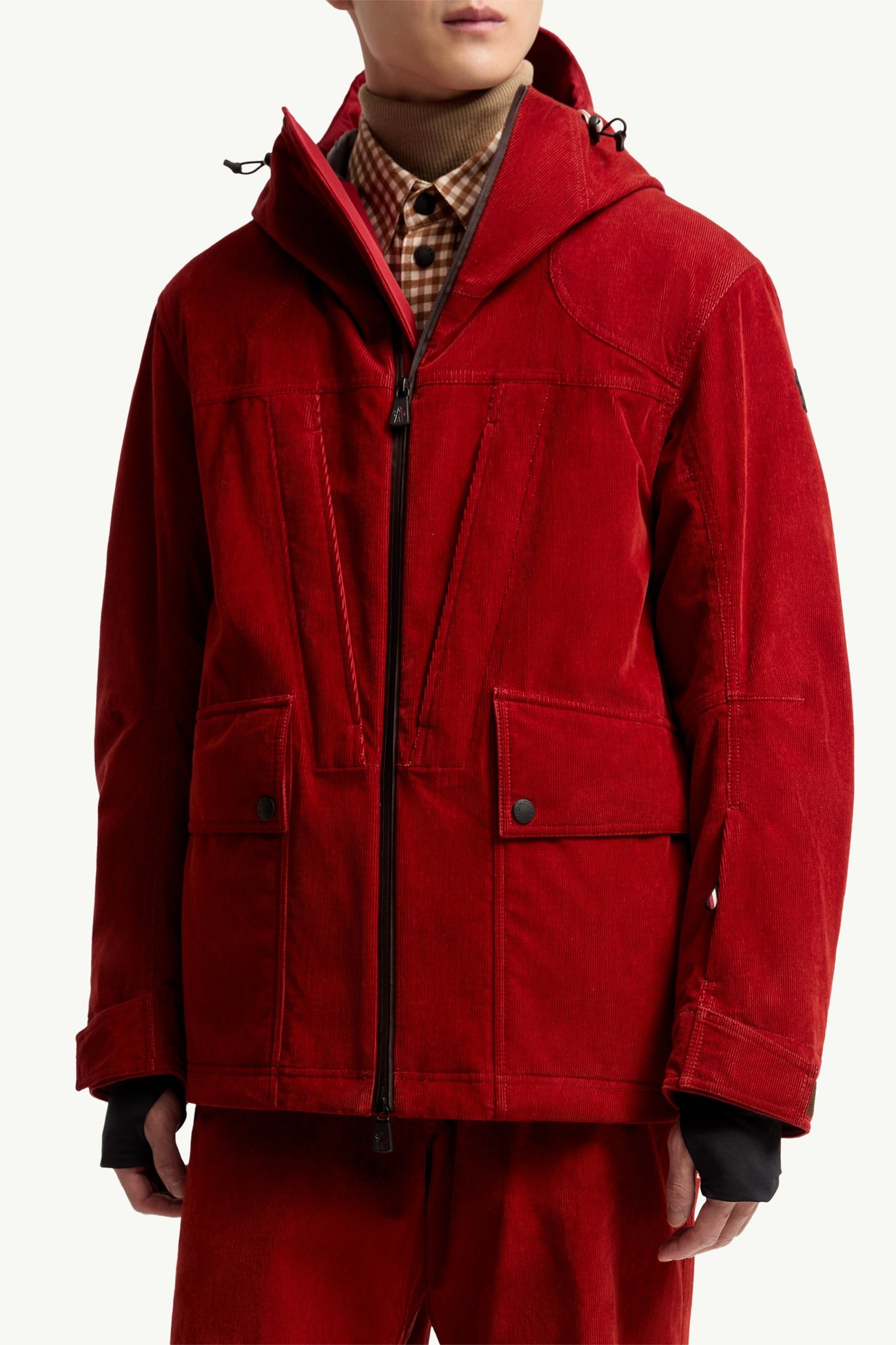 Airolo燈芯絨保暖連帽滑雪外套 男士 深紅色 Moncler 5