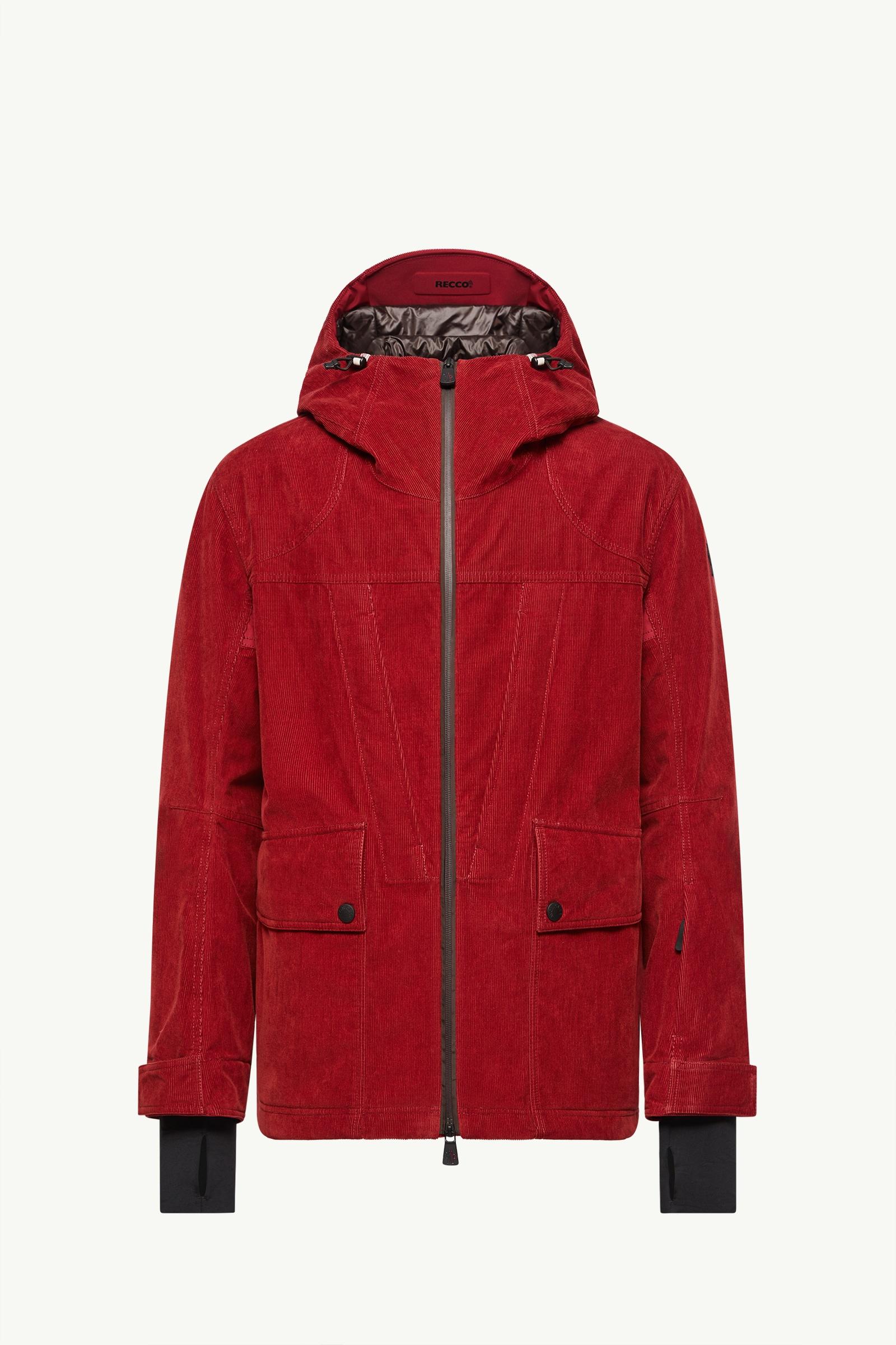 Airolo Corduroy Insulated Hooded Ski Jacket Men Dark Red Moncler, 1 of 0