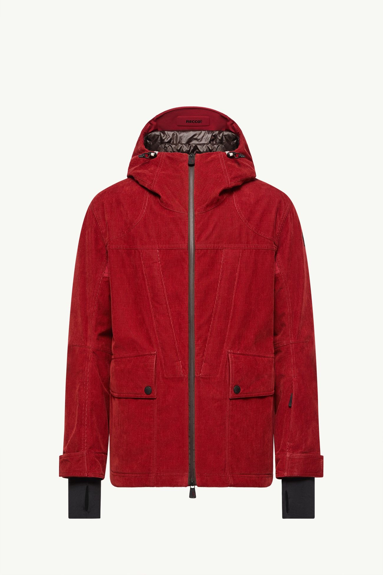 Chaqueta de esquí aislante de pana con capucha Airolo Hombre Rojo Oscuro Moncler 2
