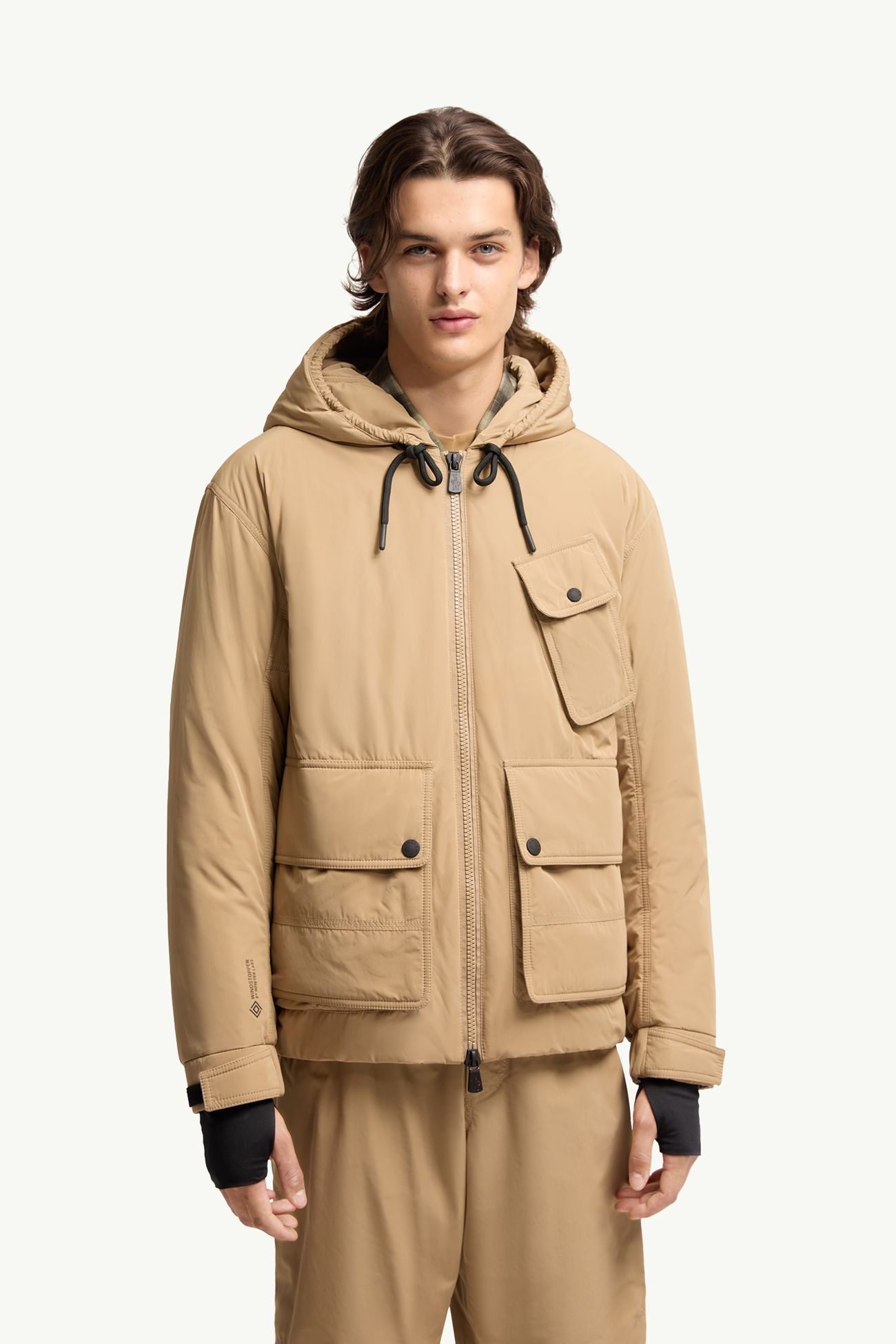 Ober Short Padded Jacket Men Beige Moncler 3