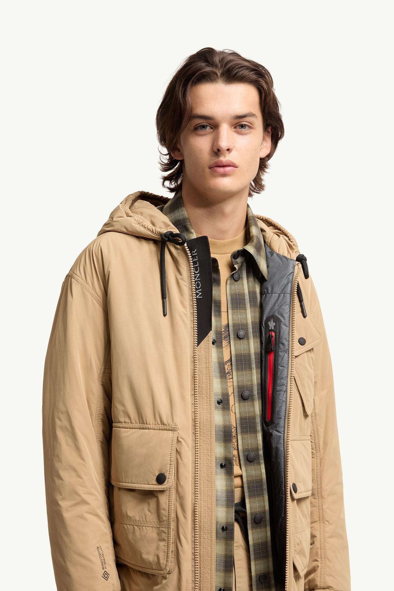Ober Short Padded Jacket Men Beige Moncler 5