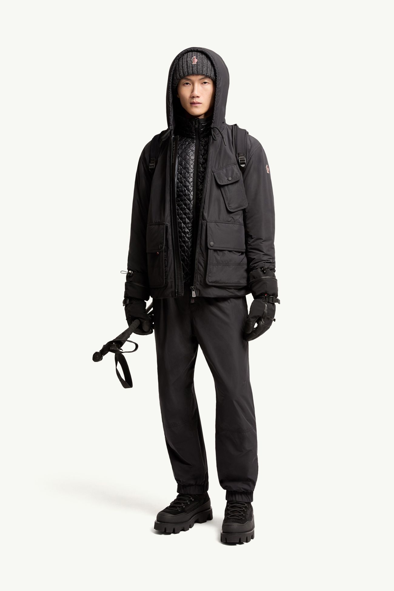 Ober Short Padded Jacket Men Black Moncler 0