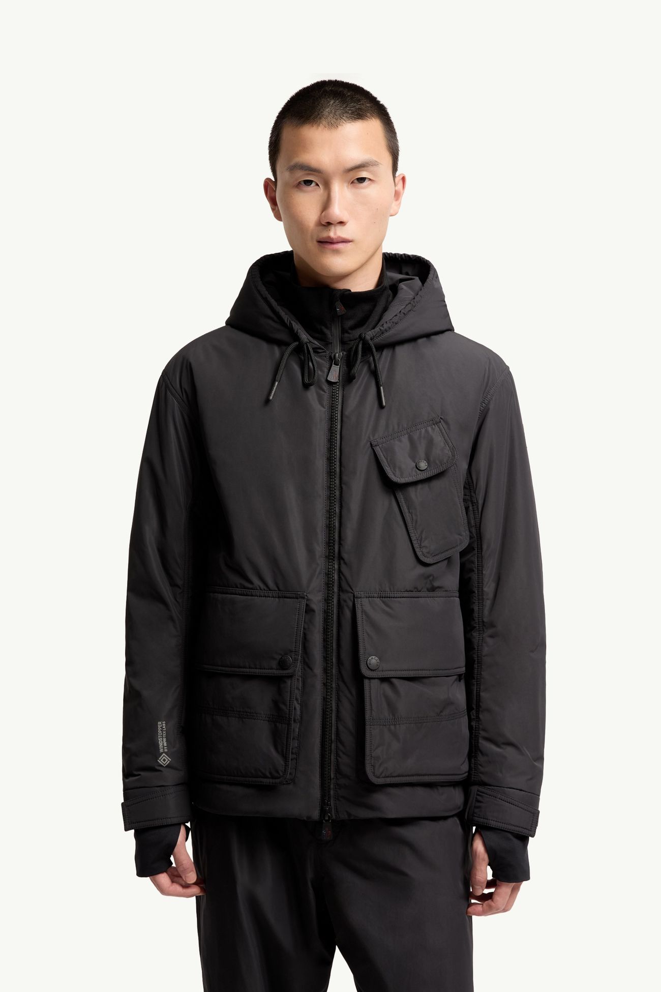 Ober Short Padded Jacket Men Black Moncler 3
