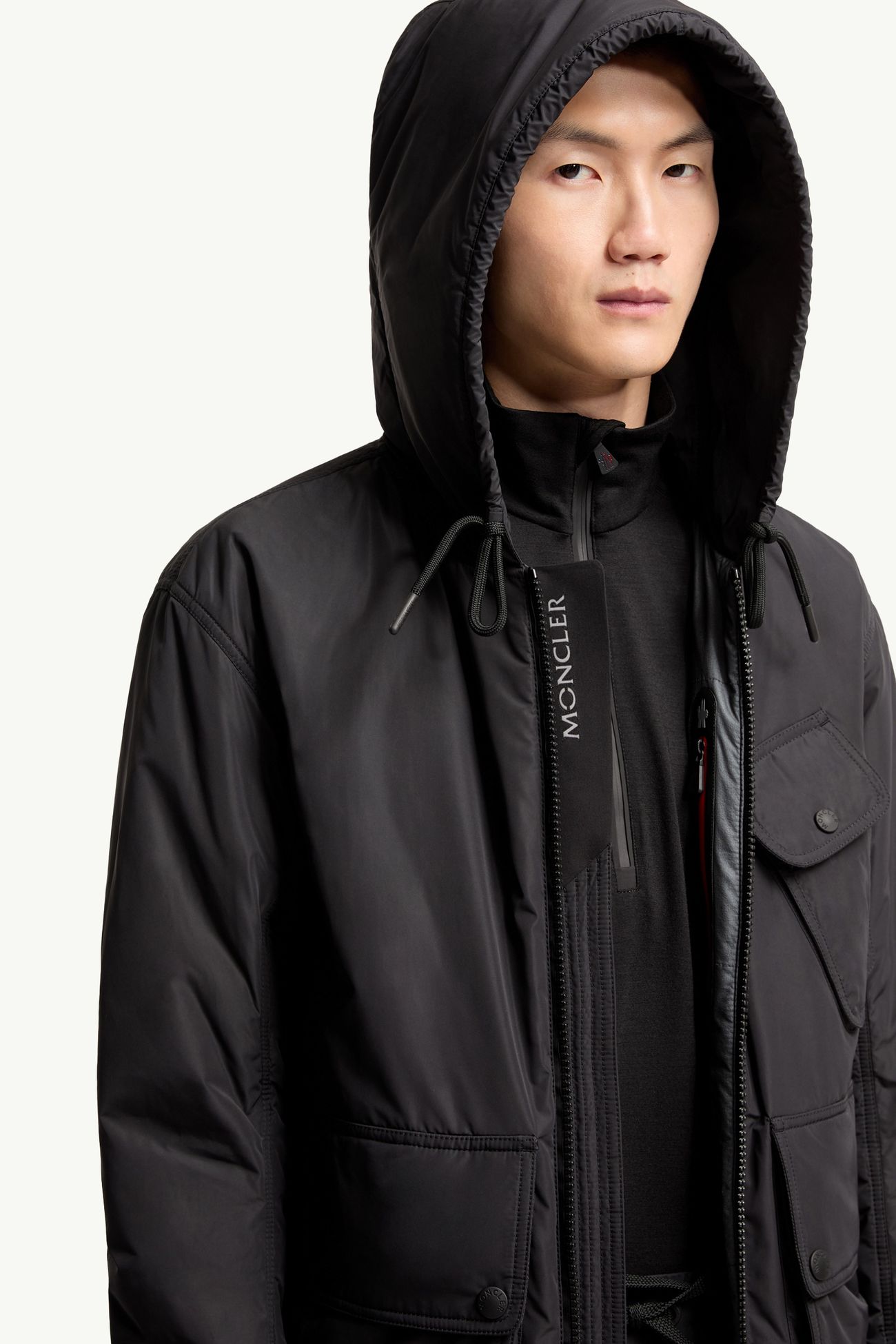 Ober Short Padded Jacket Men Black Moncler 6