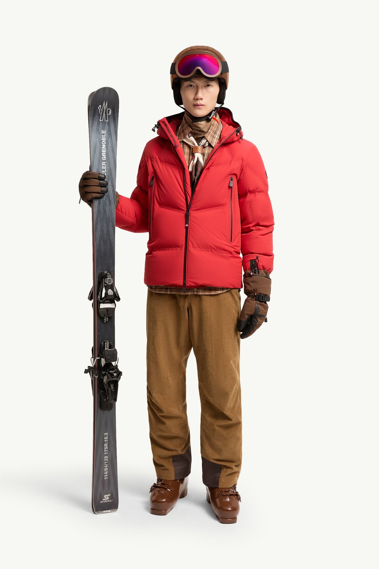 Giacca da sci Angren isolante con cappuccio Uomo Rosso Moncler 0