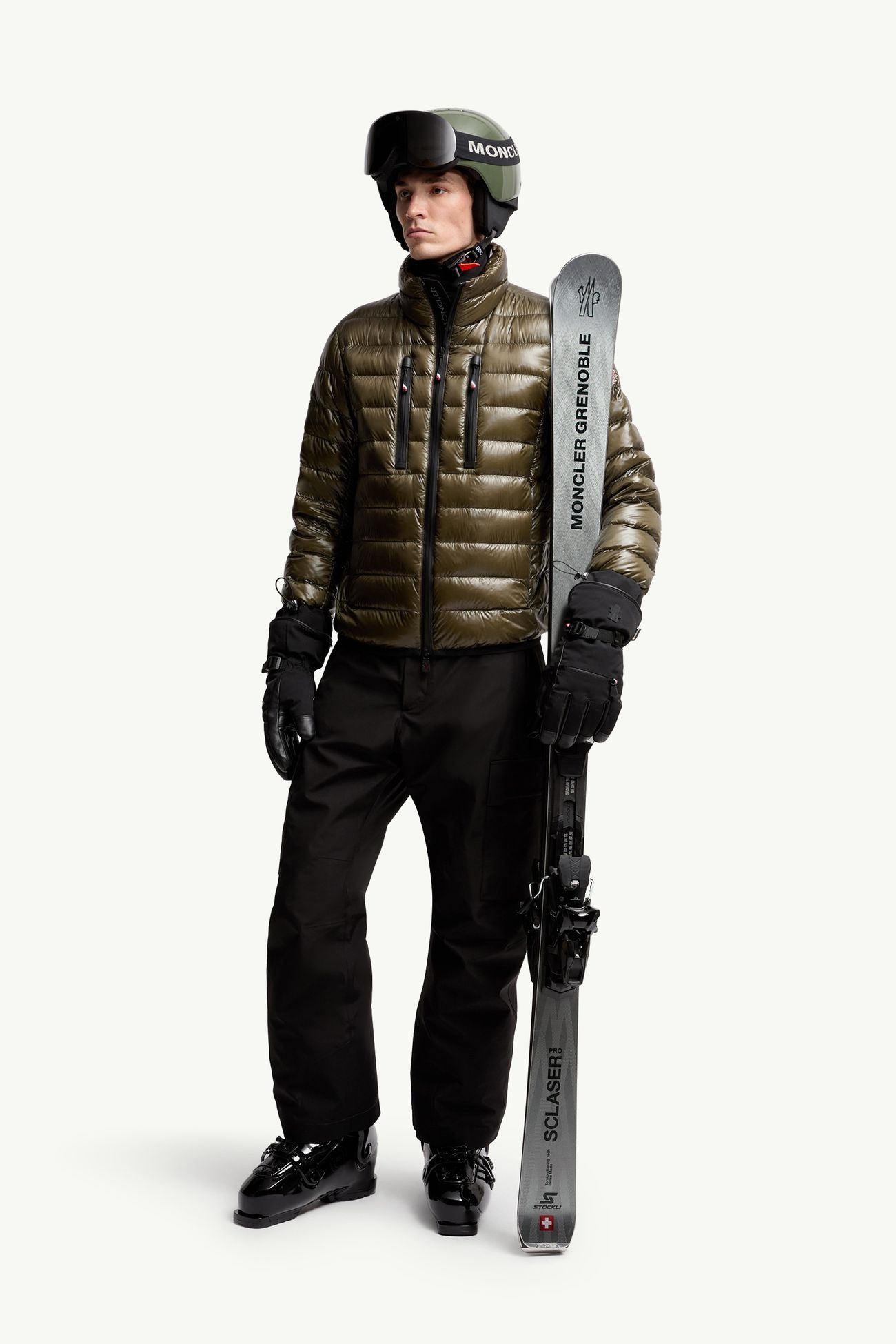 Hers可收納式保暖滑雪外套 男士 橄欖綠色 Moncler 0