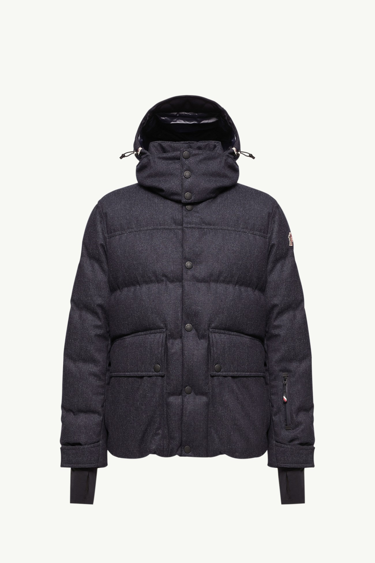 Servance Wool Denim Hooded Down Ski Jacket Men Dark Blue Moncler 2
