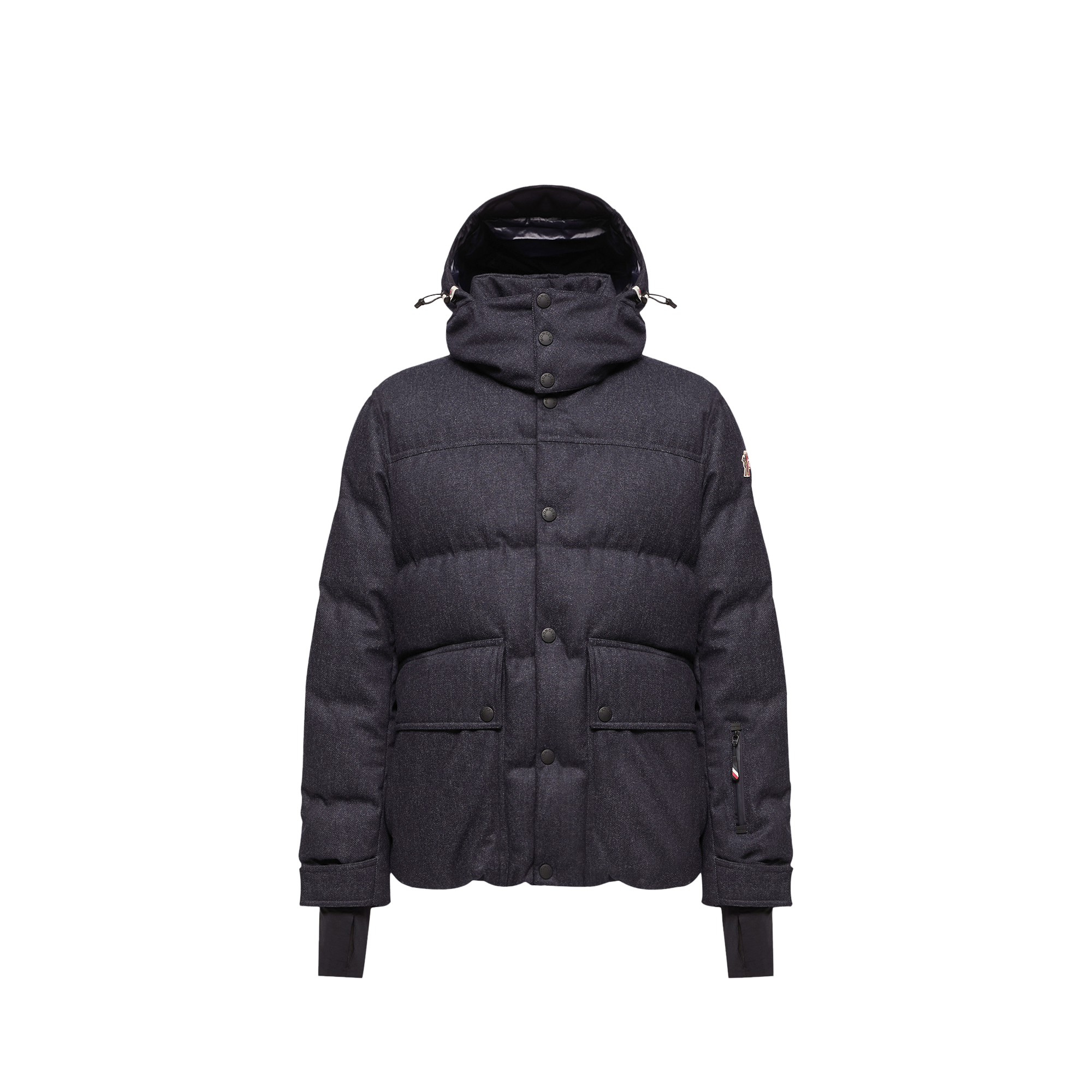 Moncler Giacca Da Sci Imbottita In Lana E Denim Servance Uomo da Blu, Taglia: 4