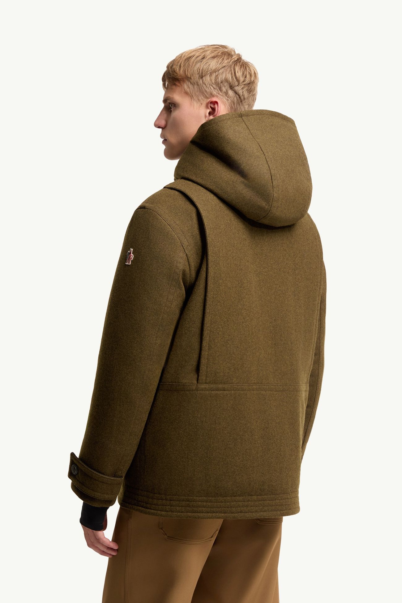 Cooper Hooded Shearling-Trimmed Padded Mid-Length Jacket Men Brown Moncler 4