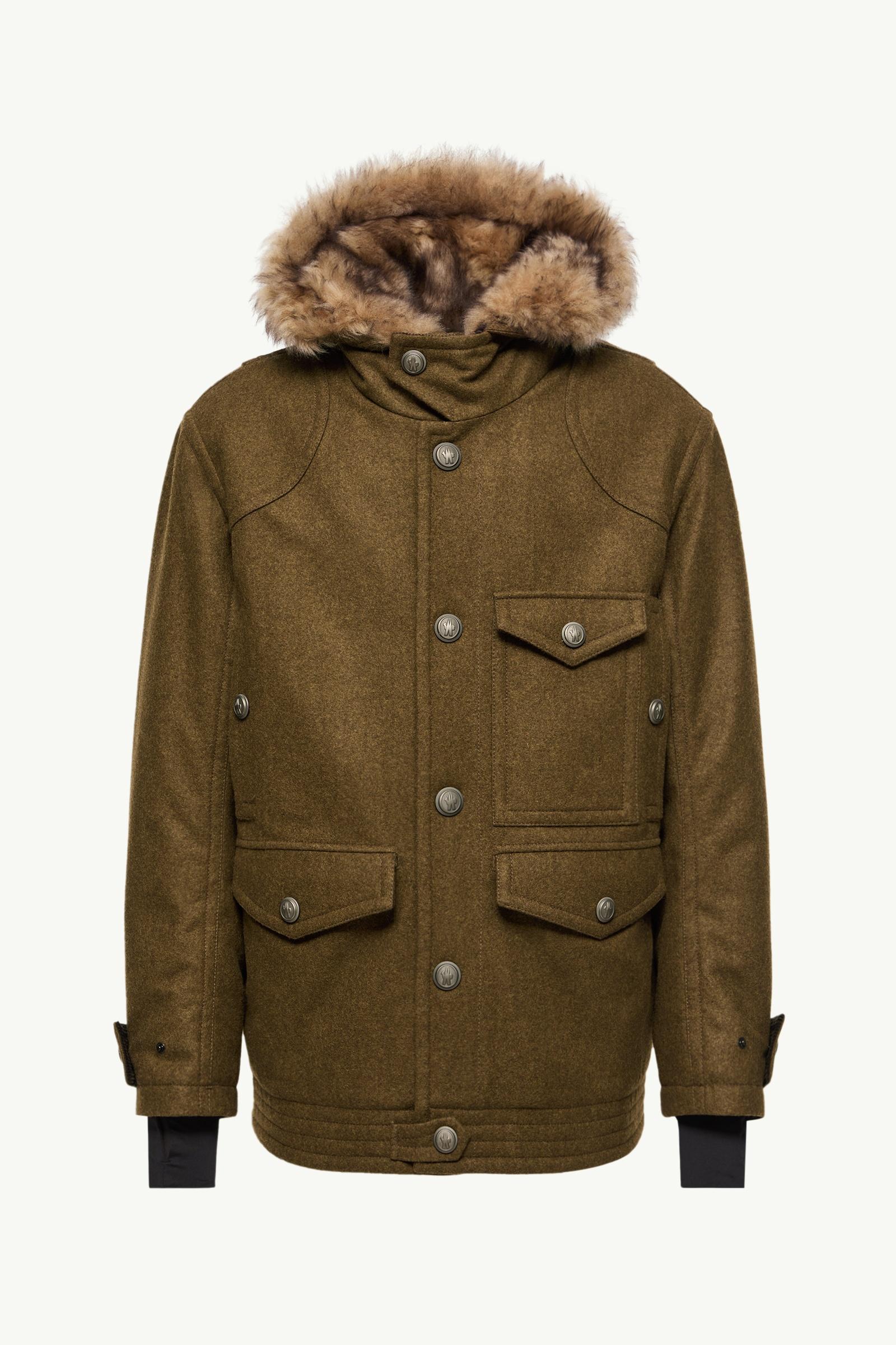 Cooper Hooded Shearling-Trimmed Padded Mid-Length Jacket Men Brown Moncler, 1 of 0
