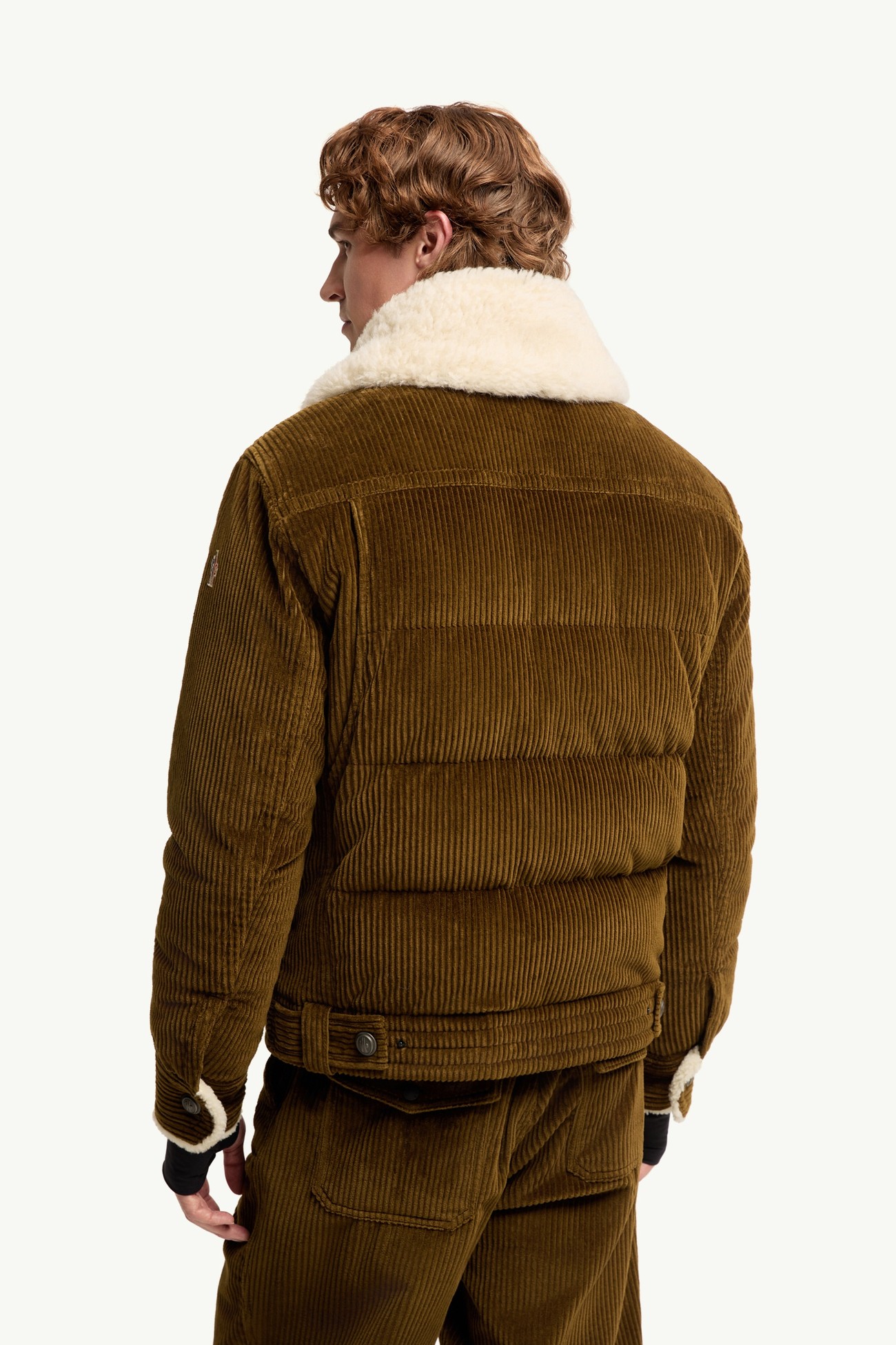 Givrand Shearling-Trimmed Corduroy Short Down Jacket Men Brown Moncler 4
