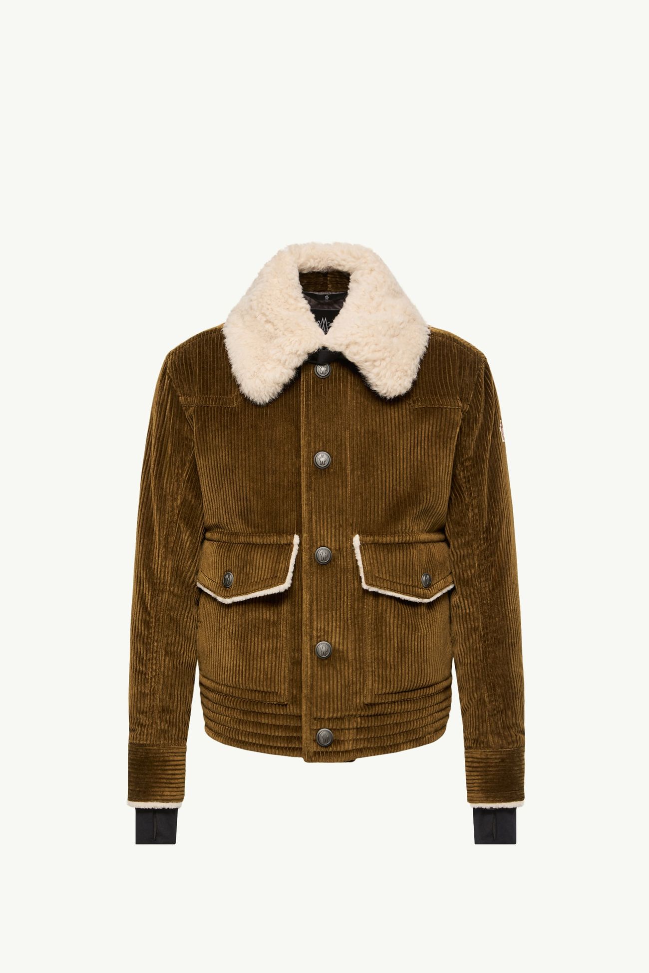 Givrand Shearling-Trimmed Corduroy Short Down Jacket Men Brown Moncler 2