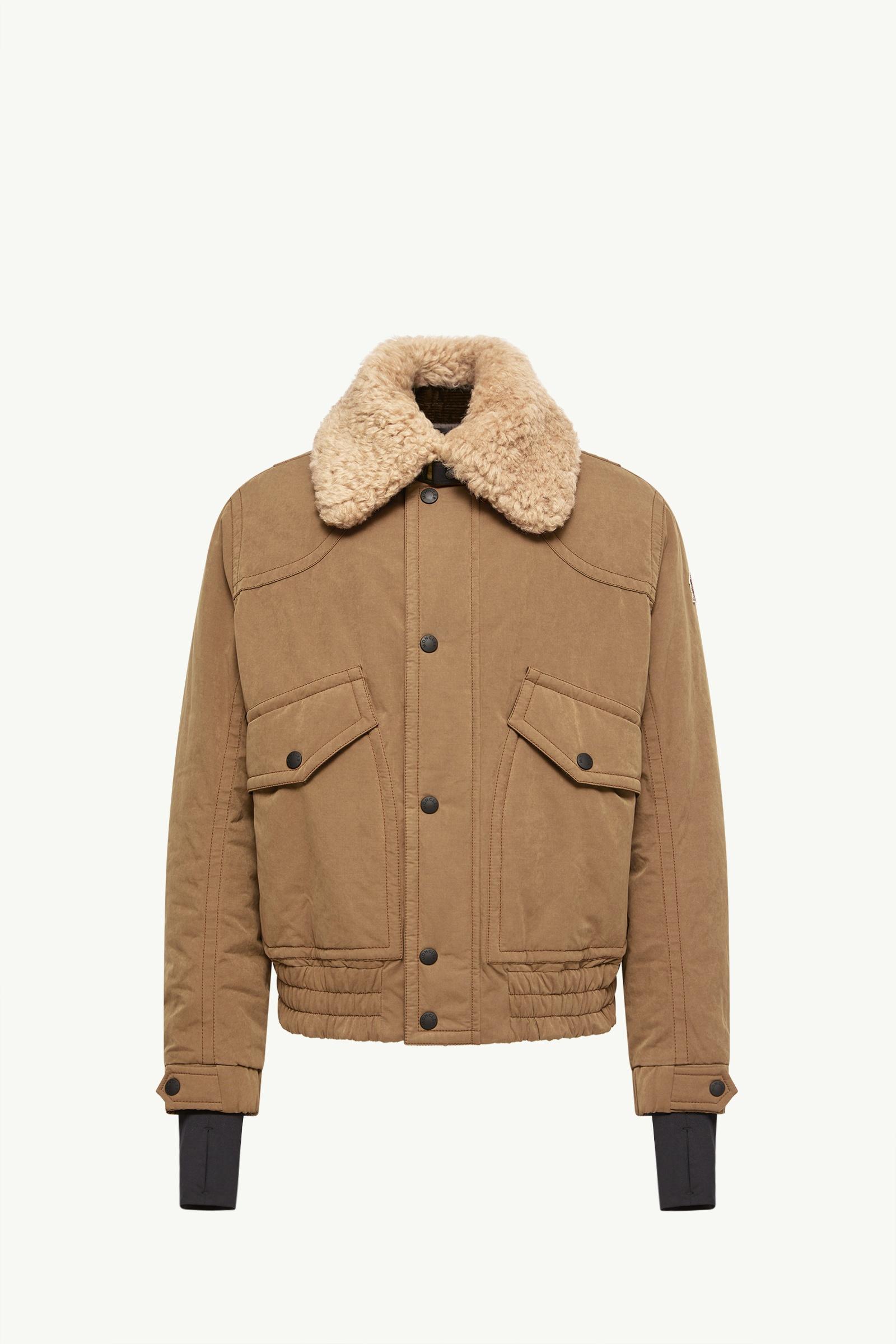 Giacca Bomber Imbottita in Tela con Bordo in Shearling Alpental Uomo Beige Cammello Moncler, 1 of 0