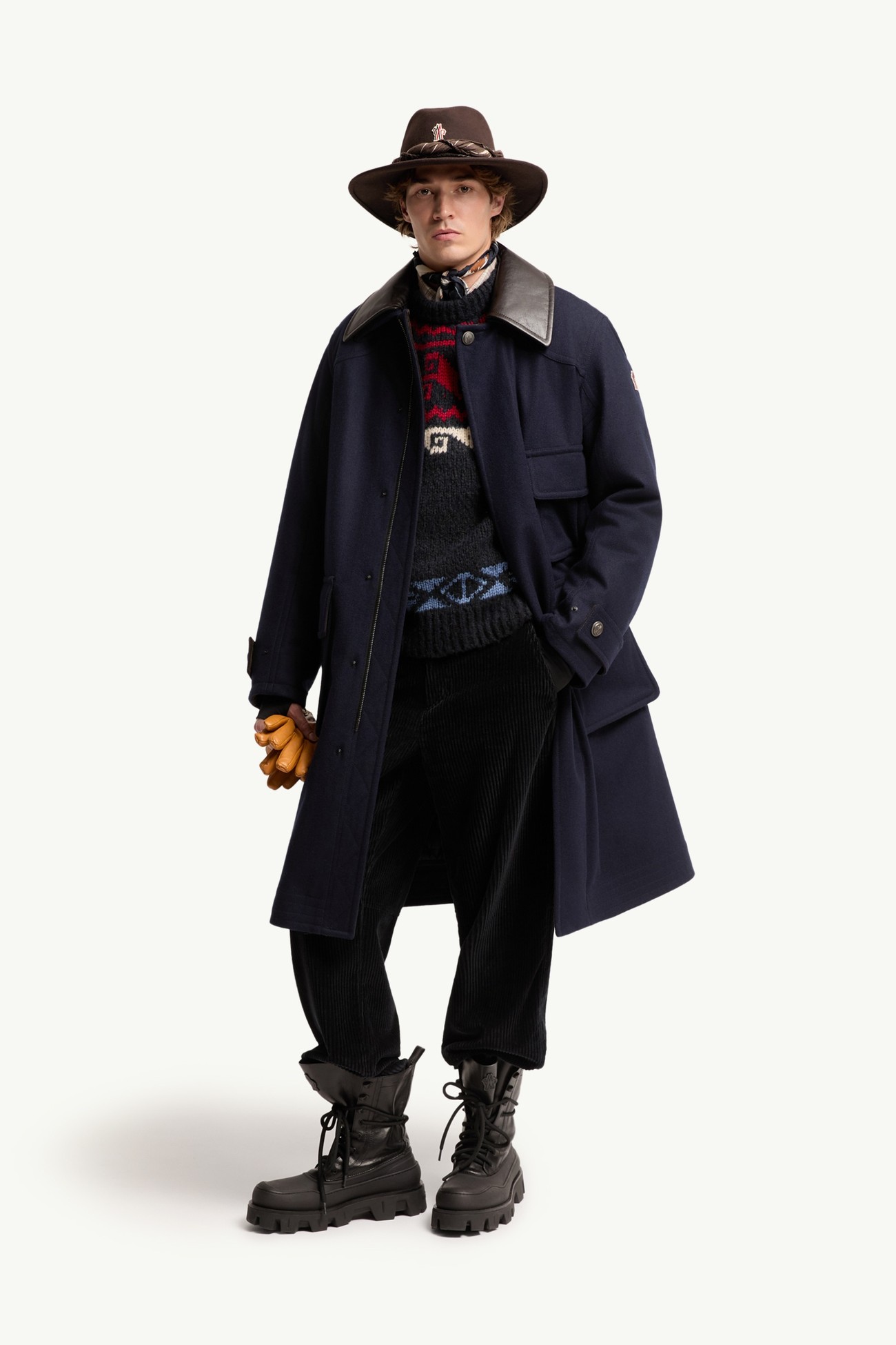 Villard Long Padded Jacket Men Dark Blue Moncler 0