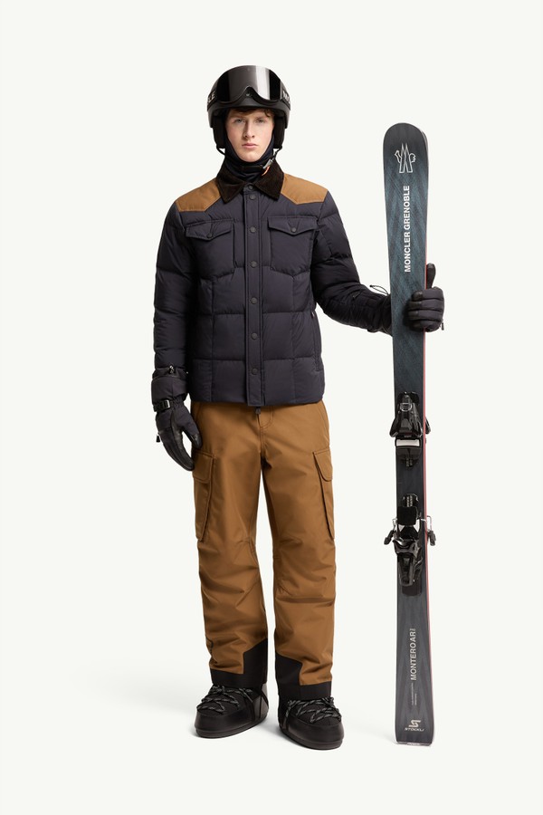Geltech燈芯絨飾邊滑雪羽絨外套 男士 海軍藍色 Moncler 0