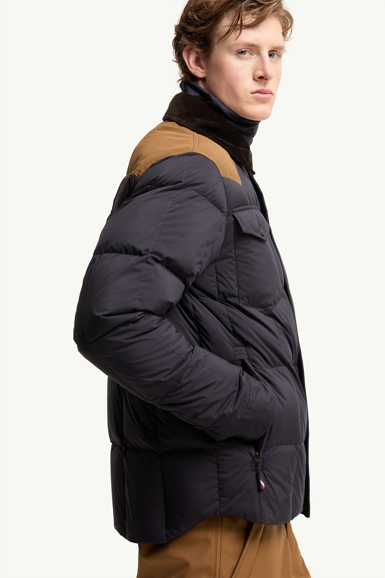 Geltech Corduroy-Trimmed Down Ski Jacket Men Navy Blue Moncler 5