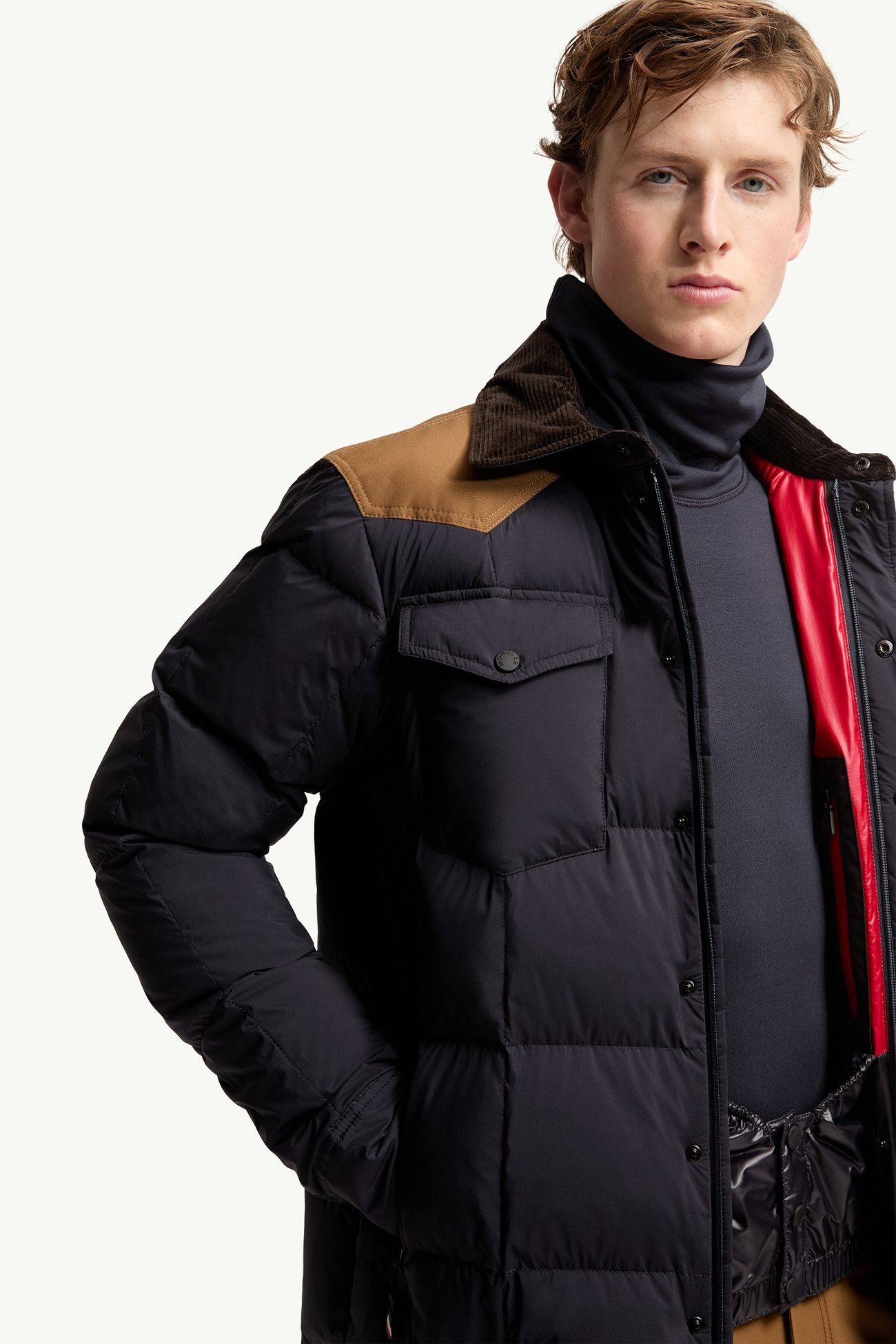 Doudoune de ski Geltech à bordure en velours côtelé Hommes Bleu marine Moncler 6