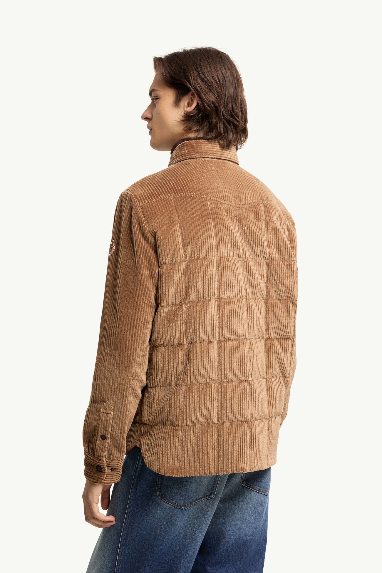 Gelt Corduroy Down Shirt Jacket Men Light Brown Moncler 4