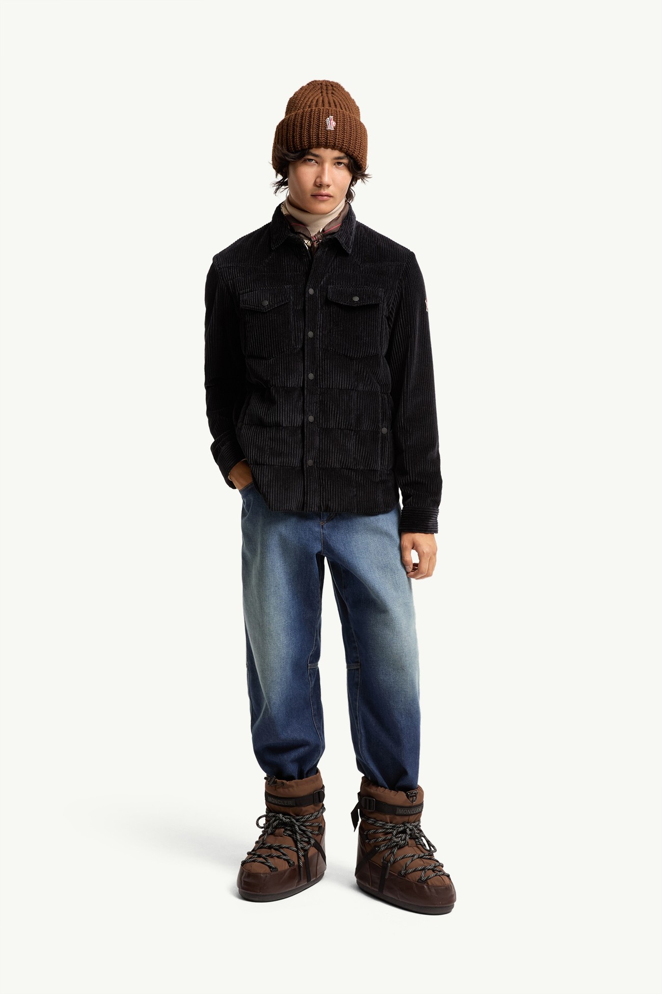 Giacca camicia imbottita in velluto a coste Gelt Uomo Blu Navy Moncler 0