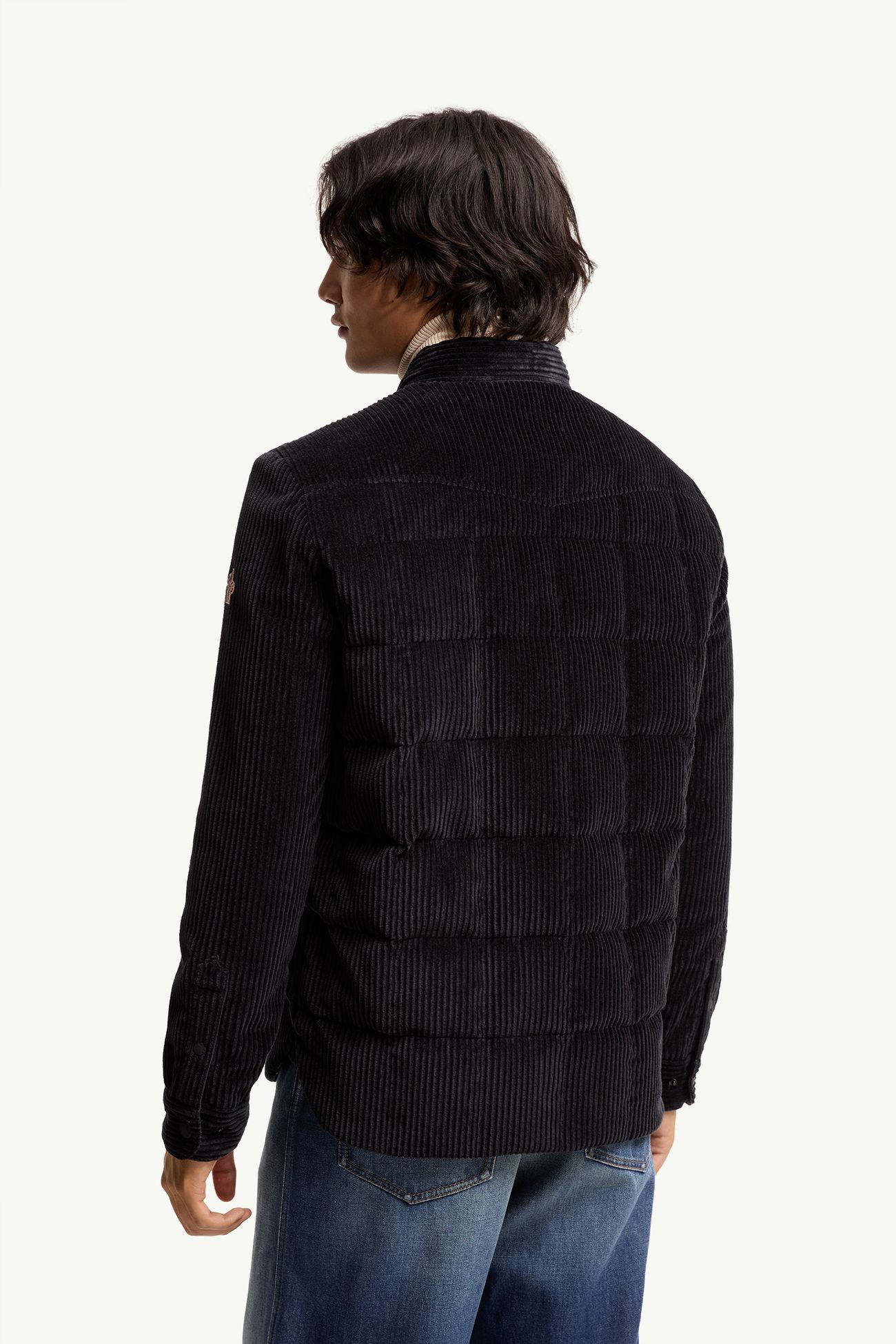 Gelt Corduroy Down Shirt Jacket Men Navy Blue Moncler 4
