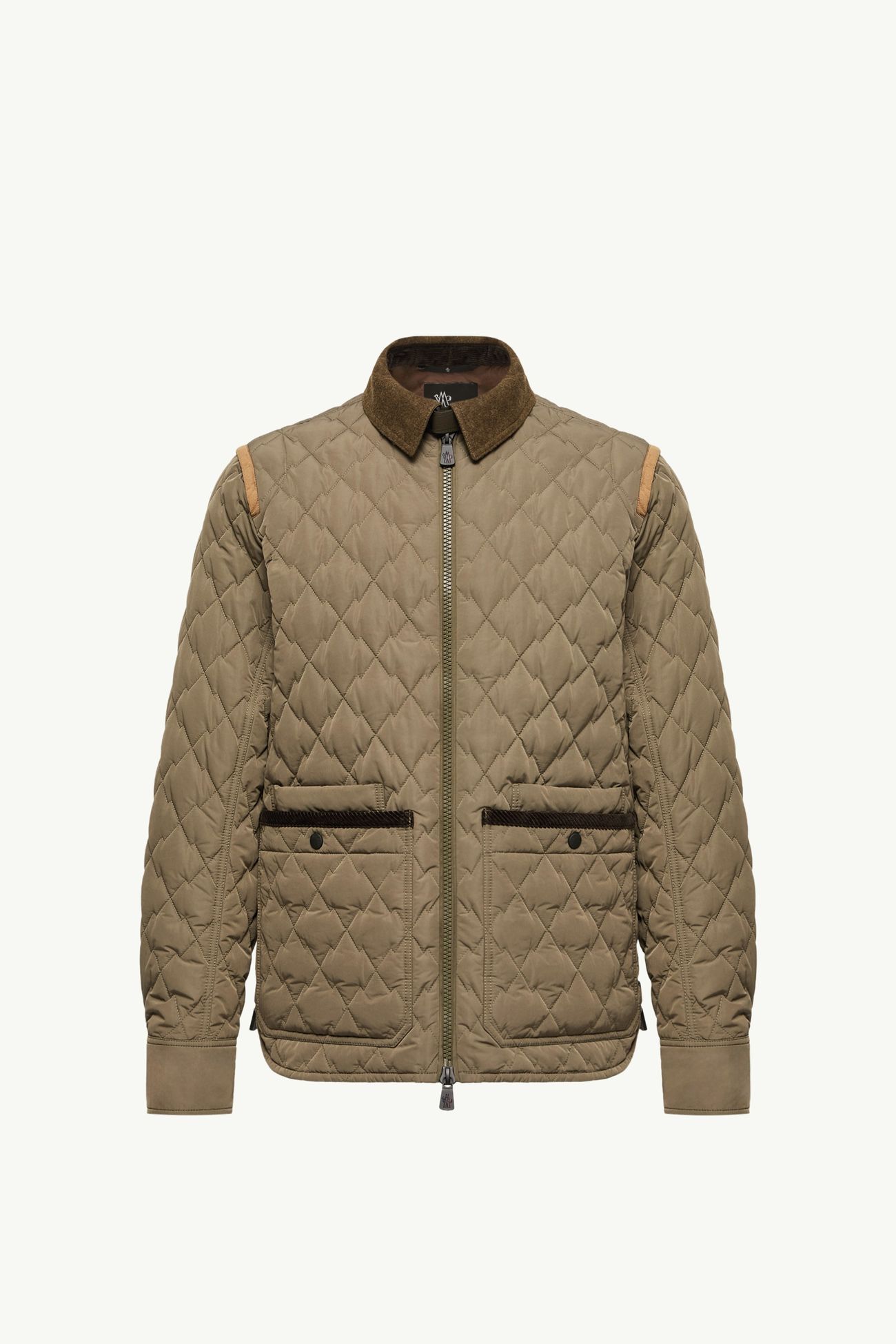 Giacca camicia Soleil con dettagli in velluto a coste e loden Uomo Verde Oliva Moncler 2