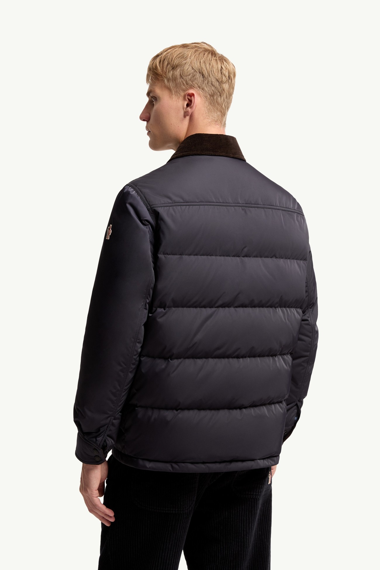 Louron Corduroy-Trimmed Short Down Jacket Men Navy Blue Moncler 4