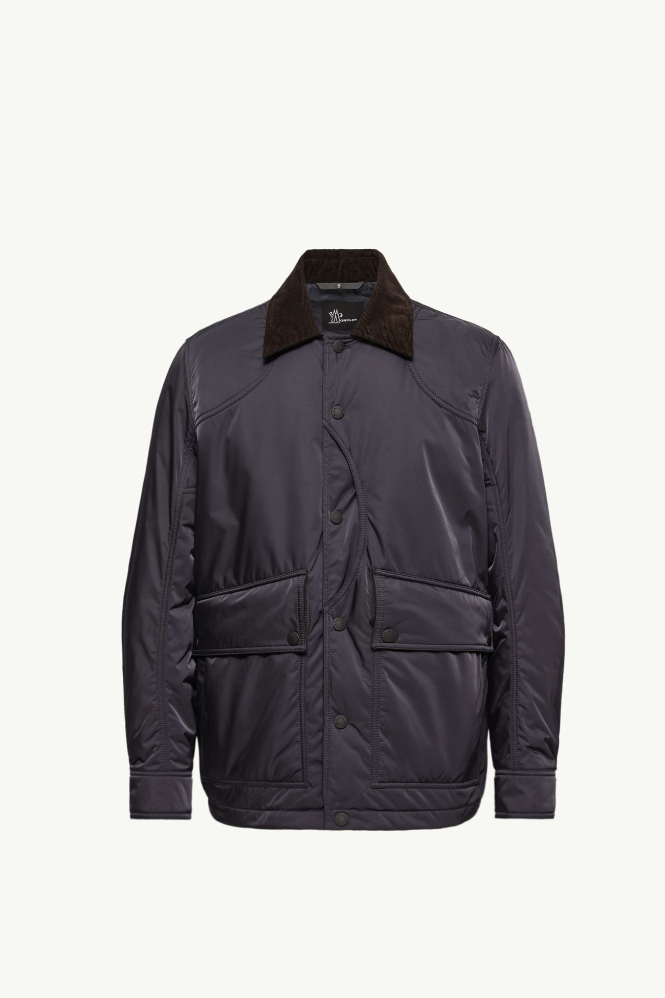 Louron Corduroy-Trimmed Short Down Jacket Men Navy Blue Moncler 2
