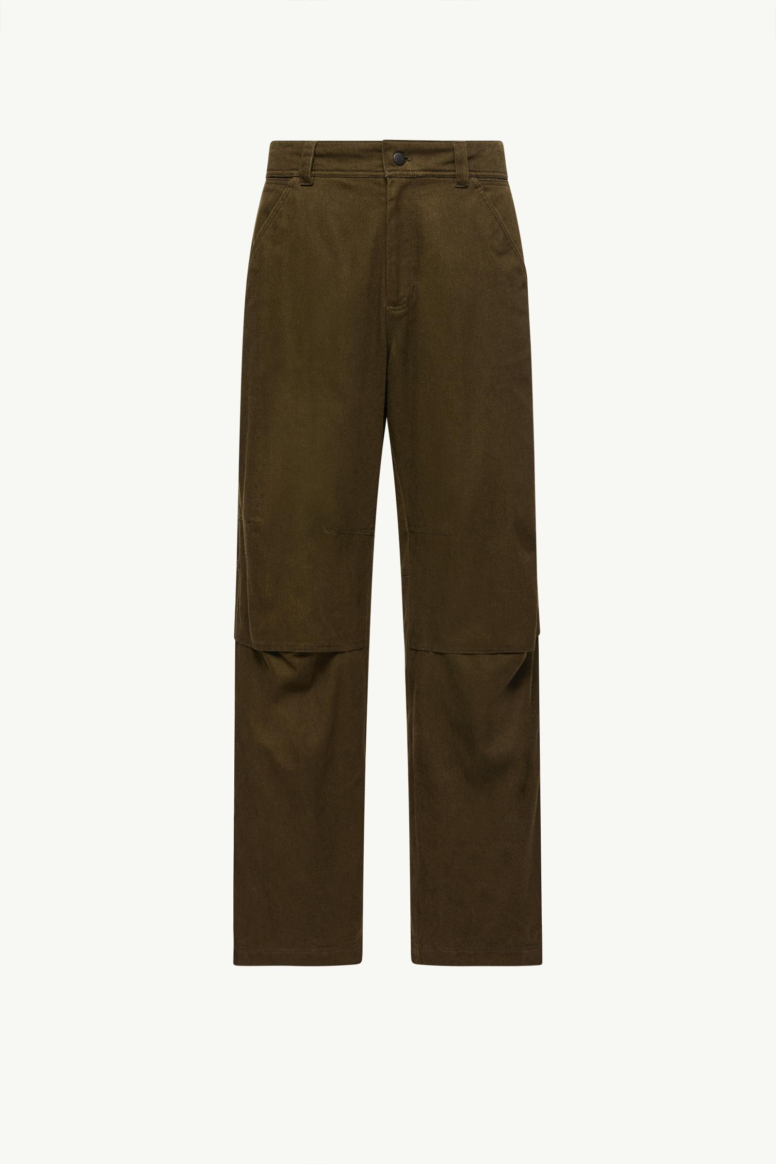 Straight Leg Cotton Trousers Men Olive Green Moncler, 1 of 0