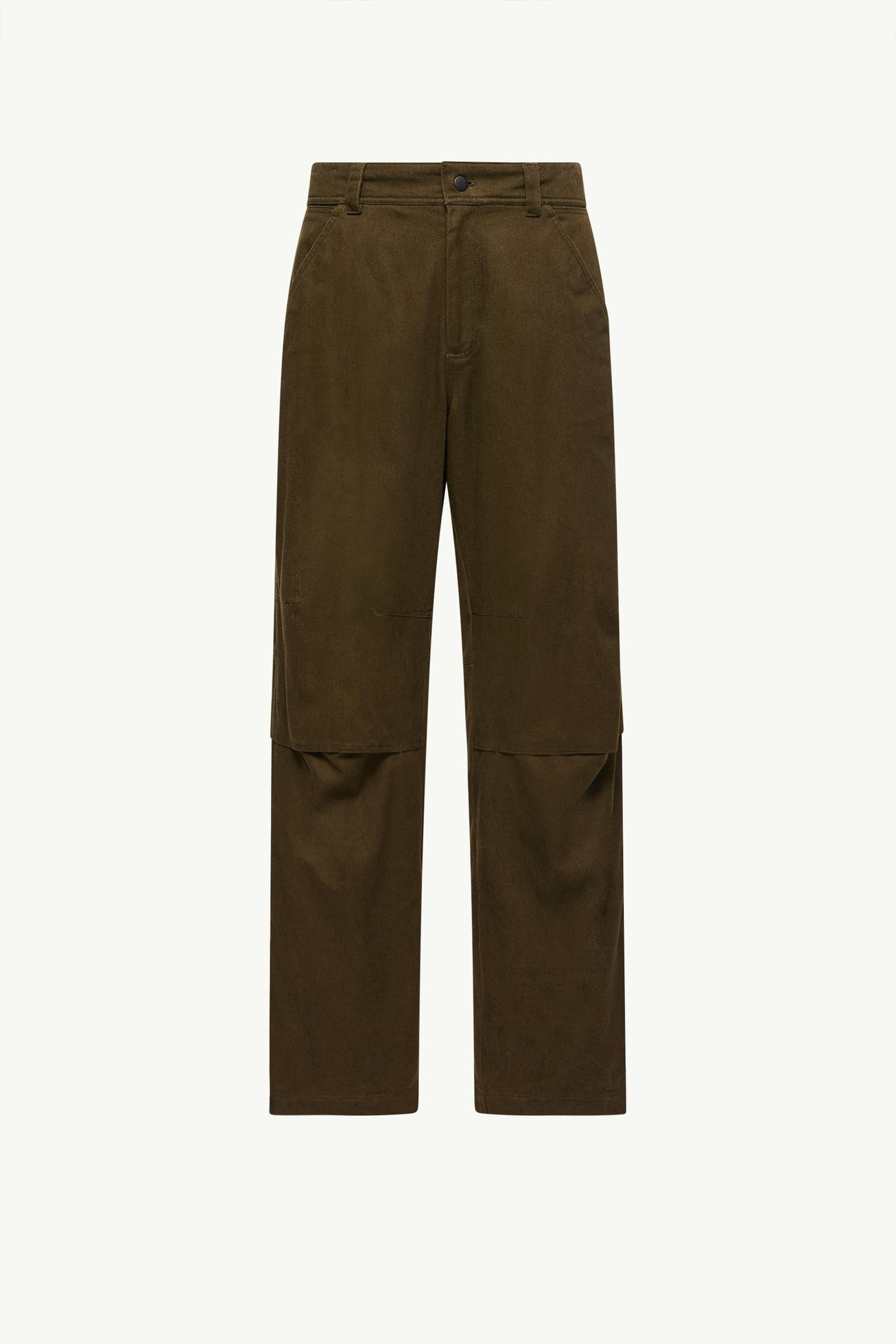Straight Leg Cotton Trousers Men Olive Green Moncler 2