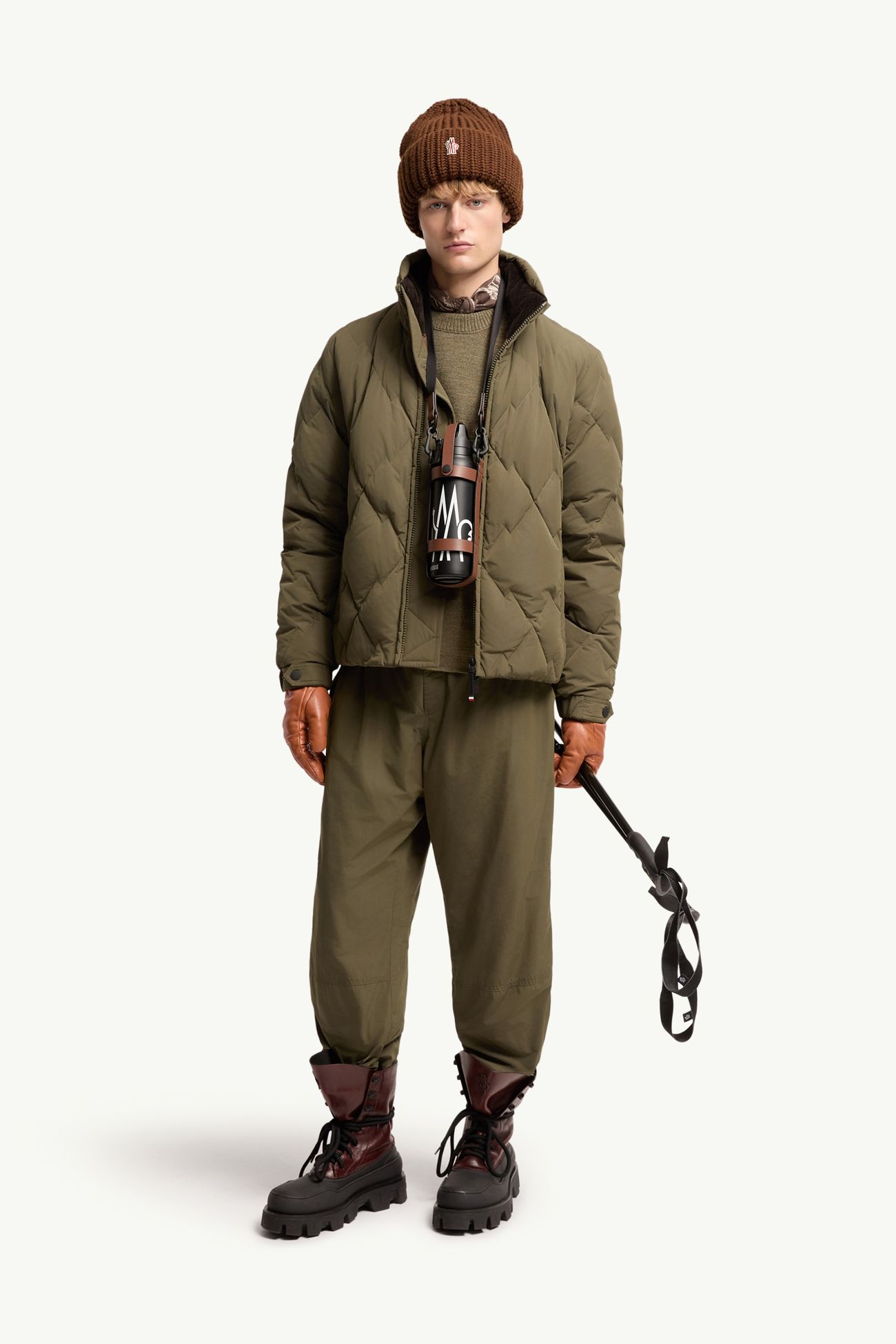 Jogging Trousers Men Olive Green Moncler 0