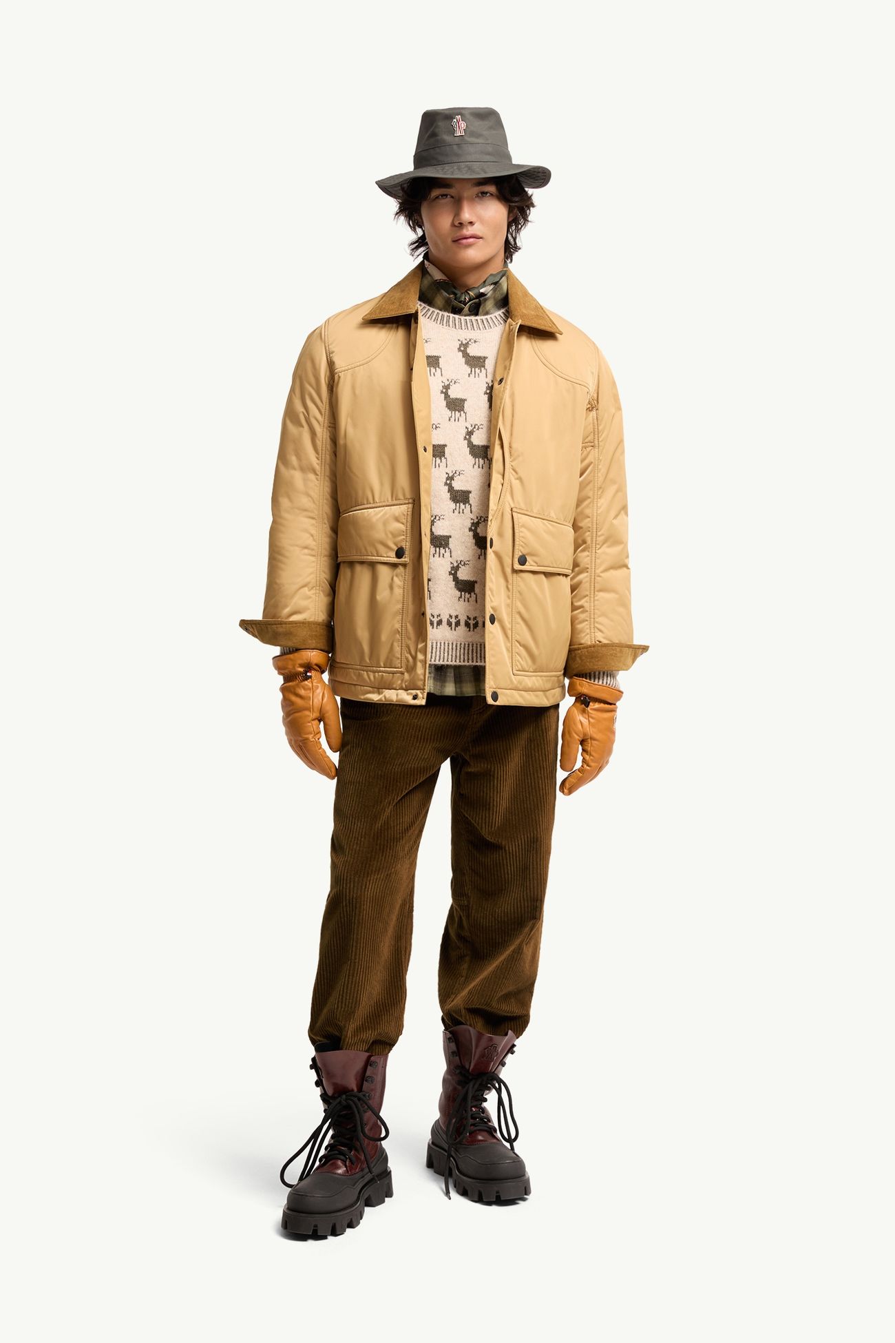 Corduroy Jogging Pants Men Brown Moncler 0