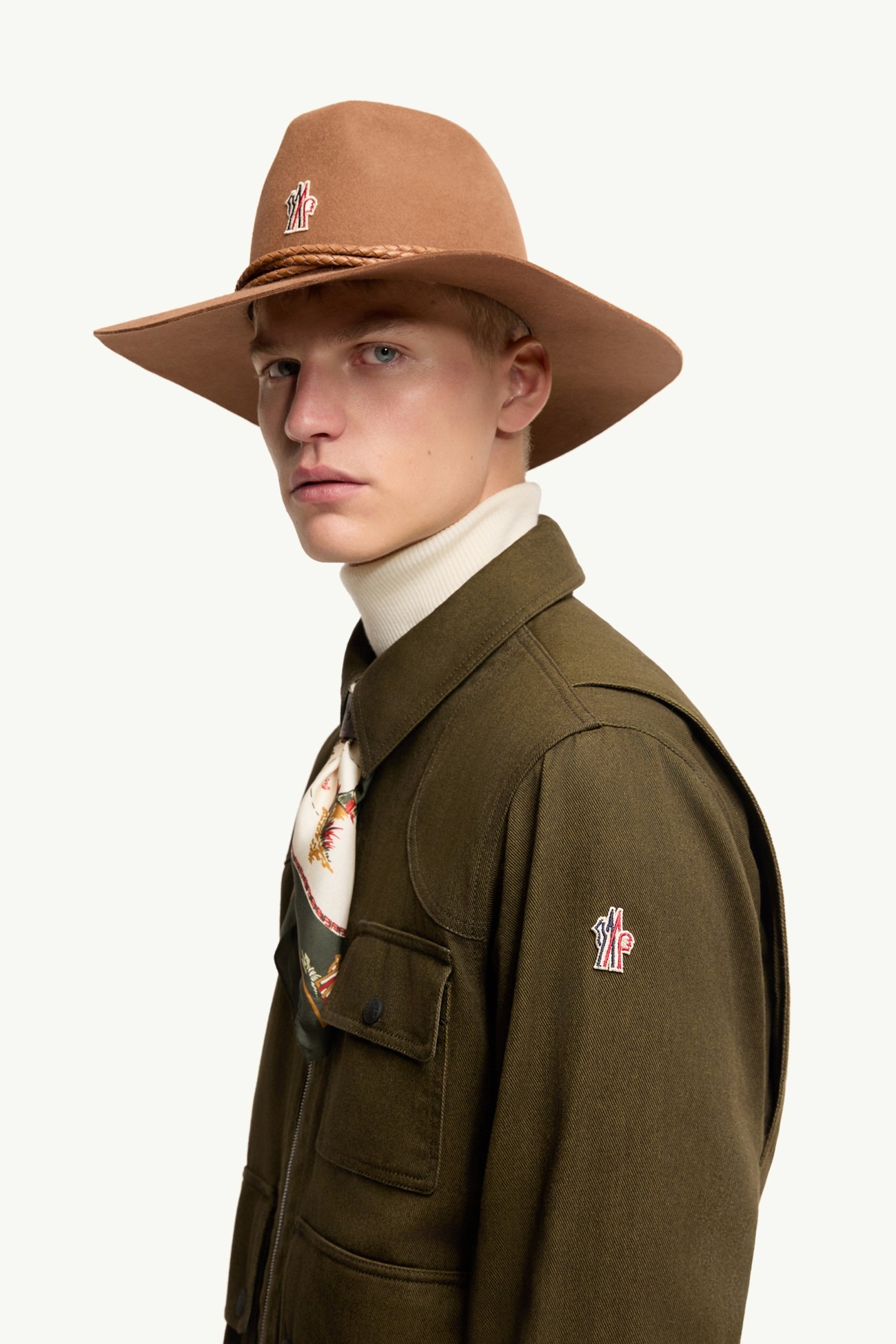 Camisa de manga larga de algodón Hombre Verde Oliva Moncler 1