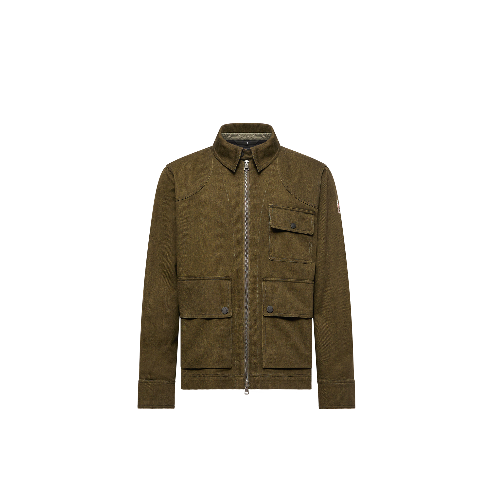 Moncler Camicia A Maniche Lunghe In Cotone Uomo da Verde, Taglia: L