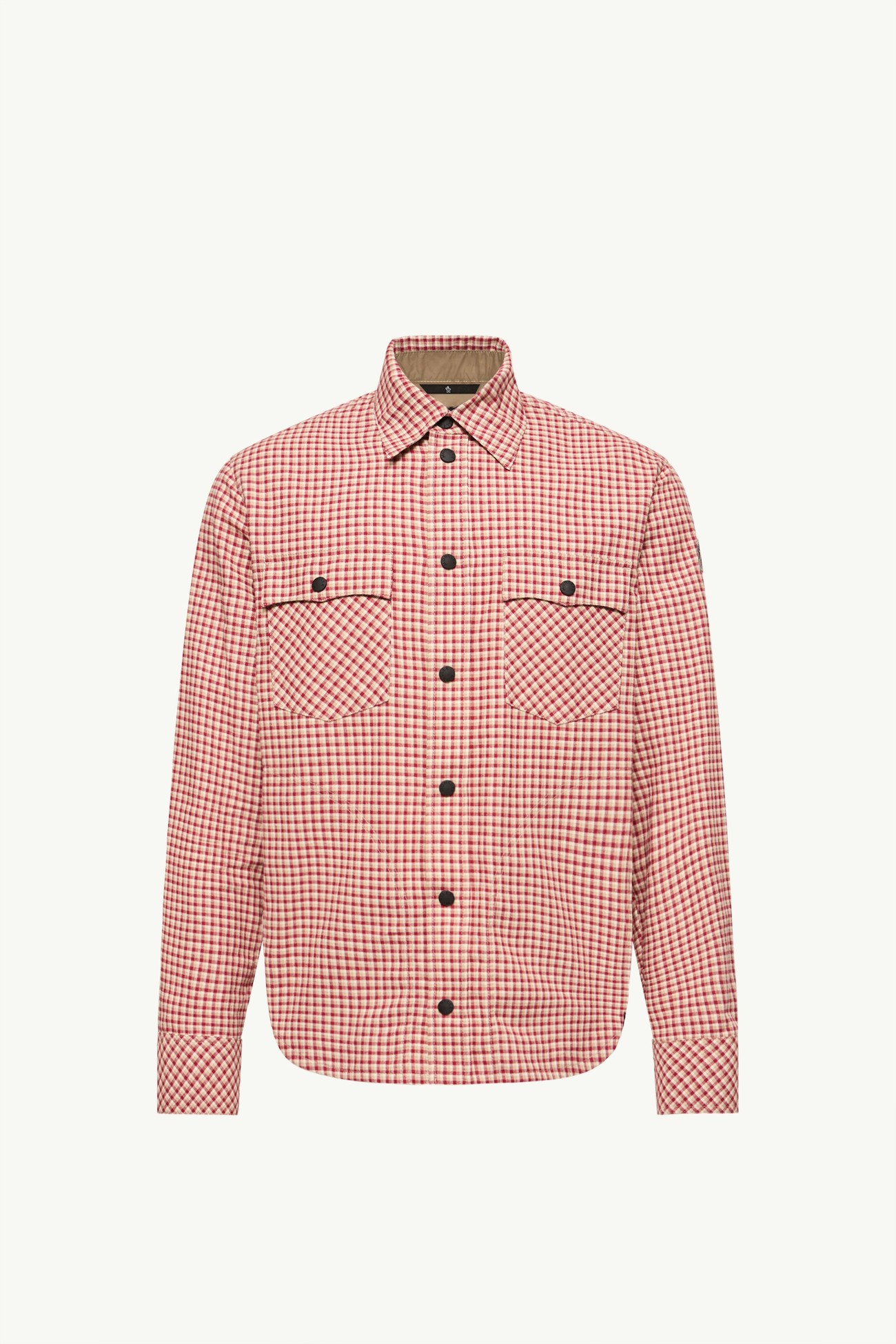 Camicia a maniche lunghe in cotone a quadri Uomo Rosa Moncler 2