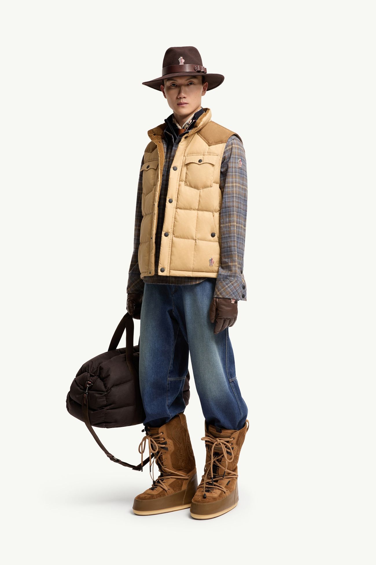 牛仔布滑雪褲 男士 牛仔藍色 Moncler 0