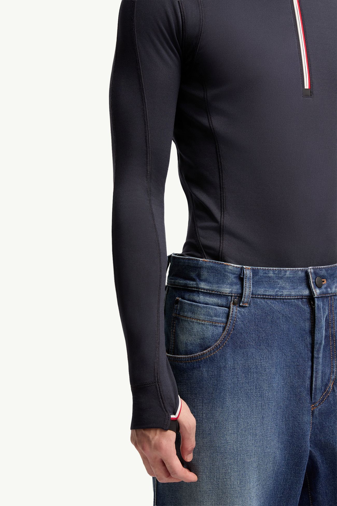 Denim Ski Trousers Men Denim Blue Moncler 7