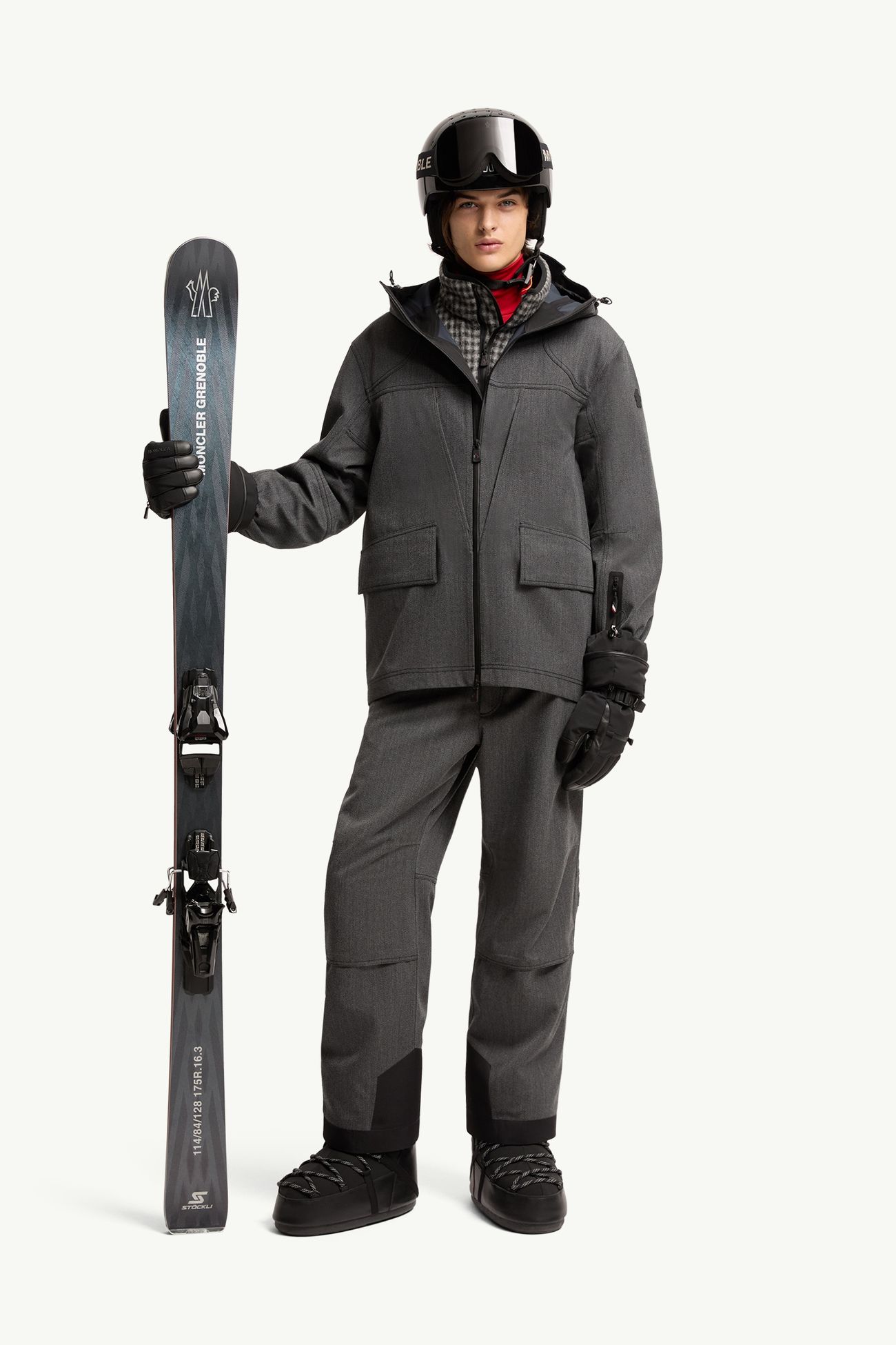Wool Ski Pants Men Dark Grey Moncler 0