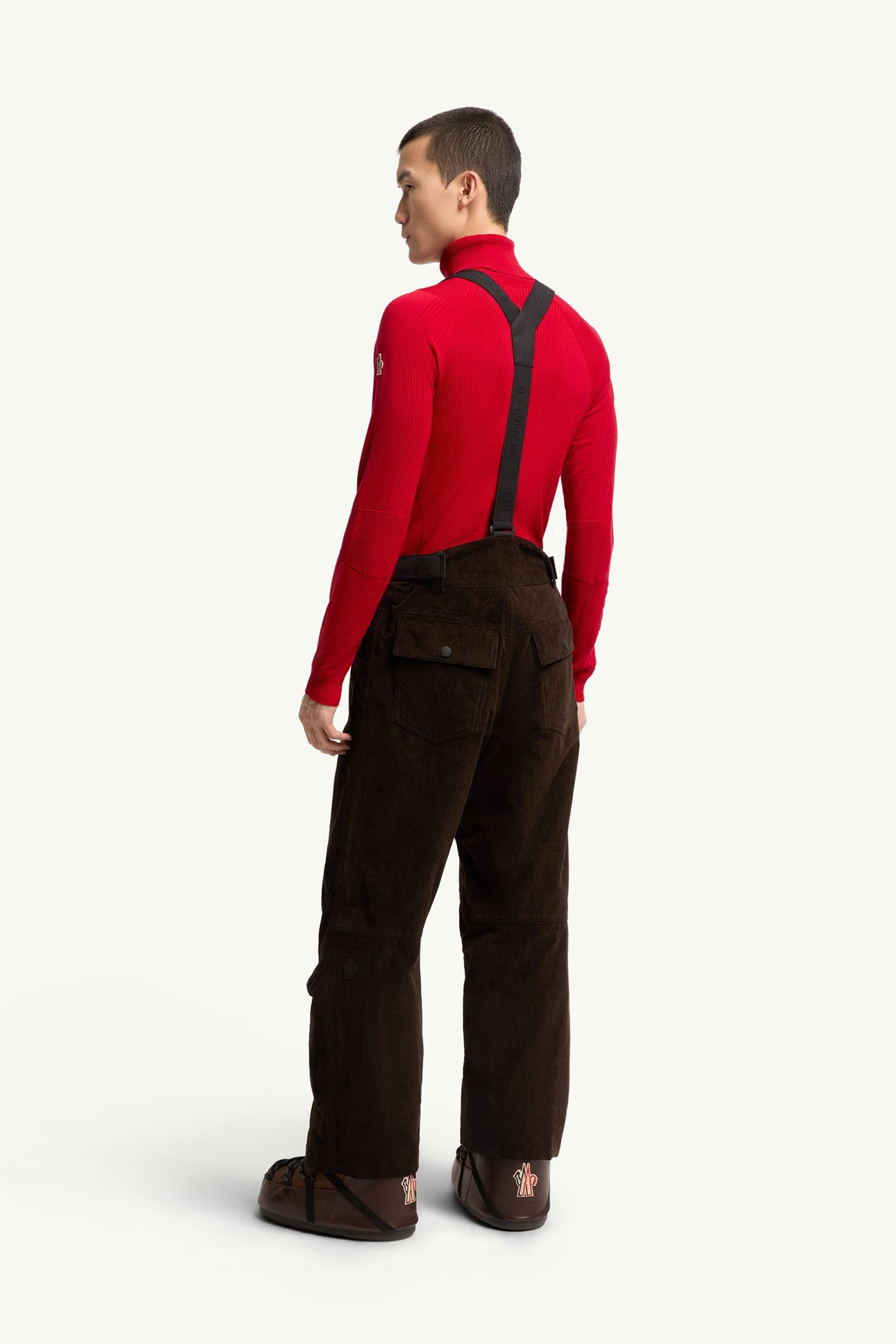 Corduroy Insulated Ski Bib Men Dark Brown Moncler 4
