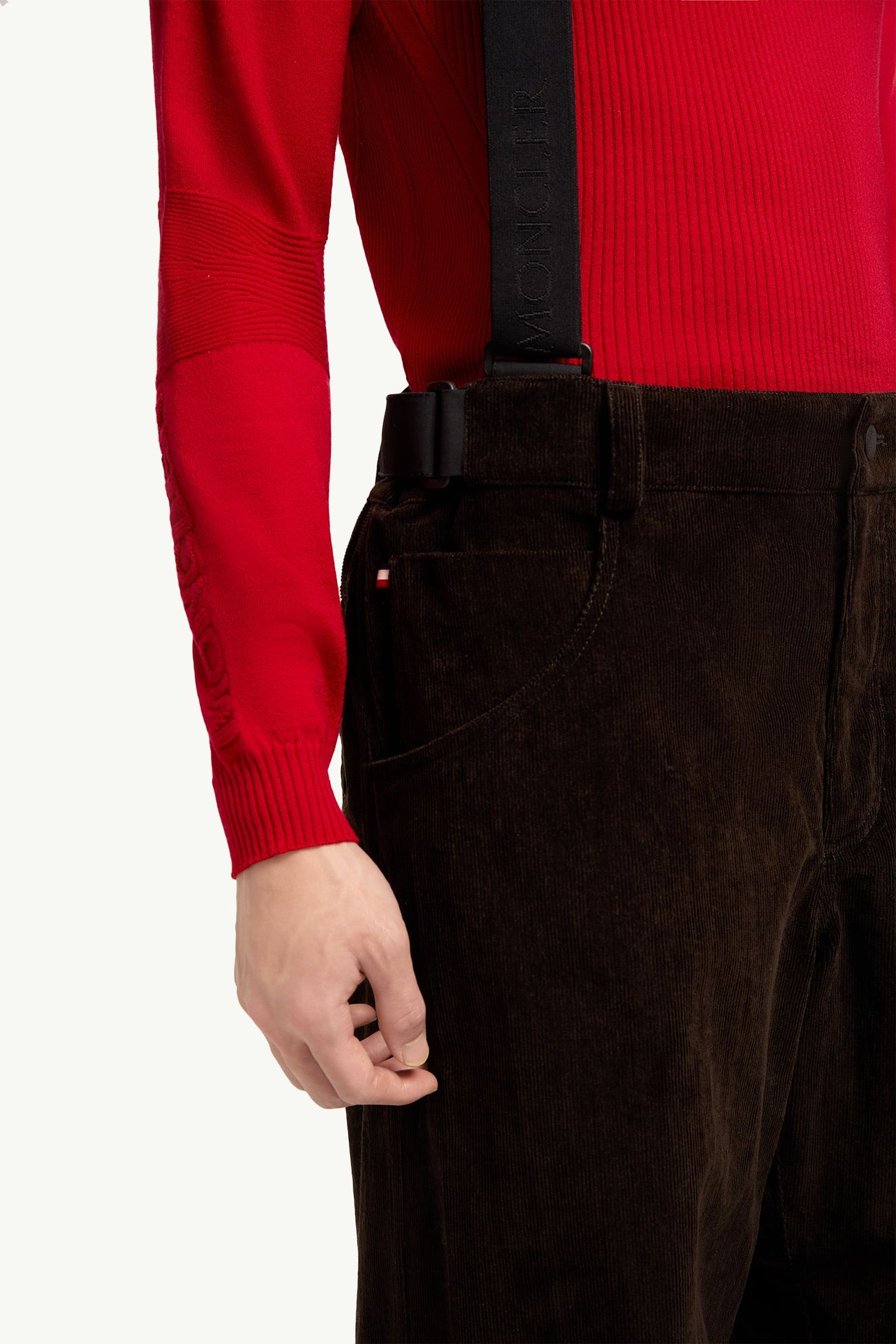 Corduroy Insulated Ski Bib Men Dark Brown Moncler 5