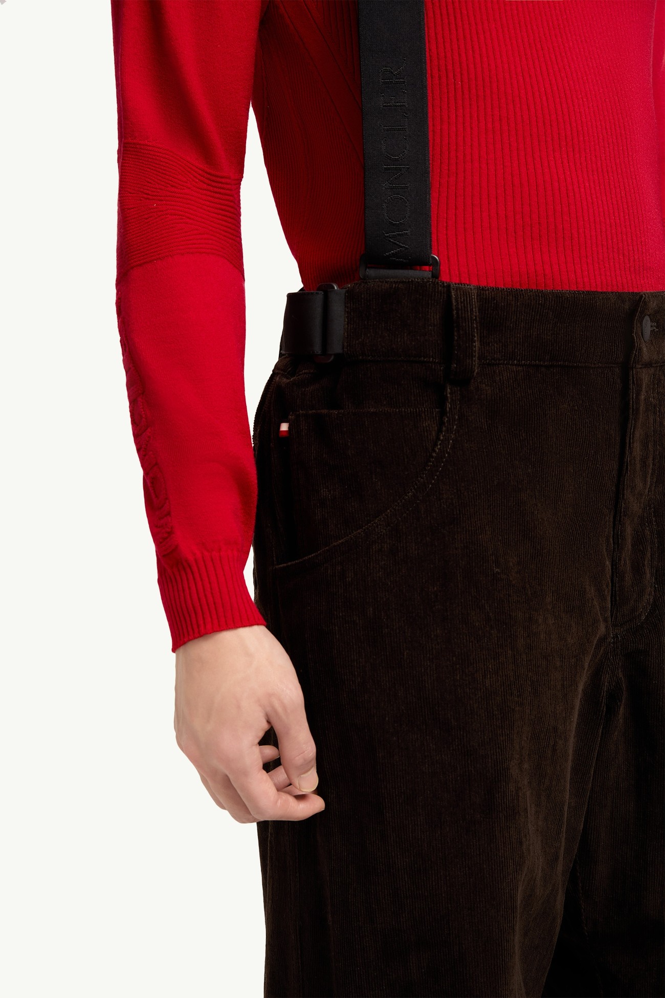Corduroy Insulated Ski Trousers Men Dark Brown Moncler 5