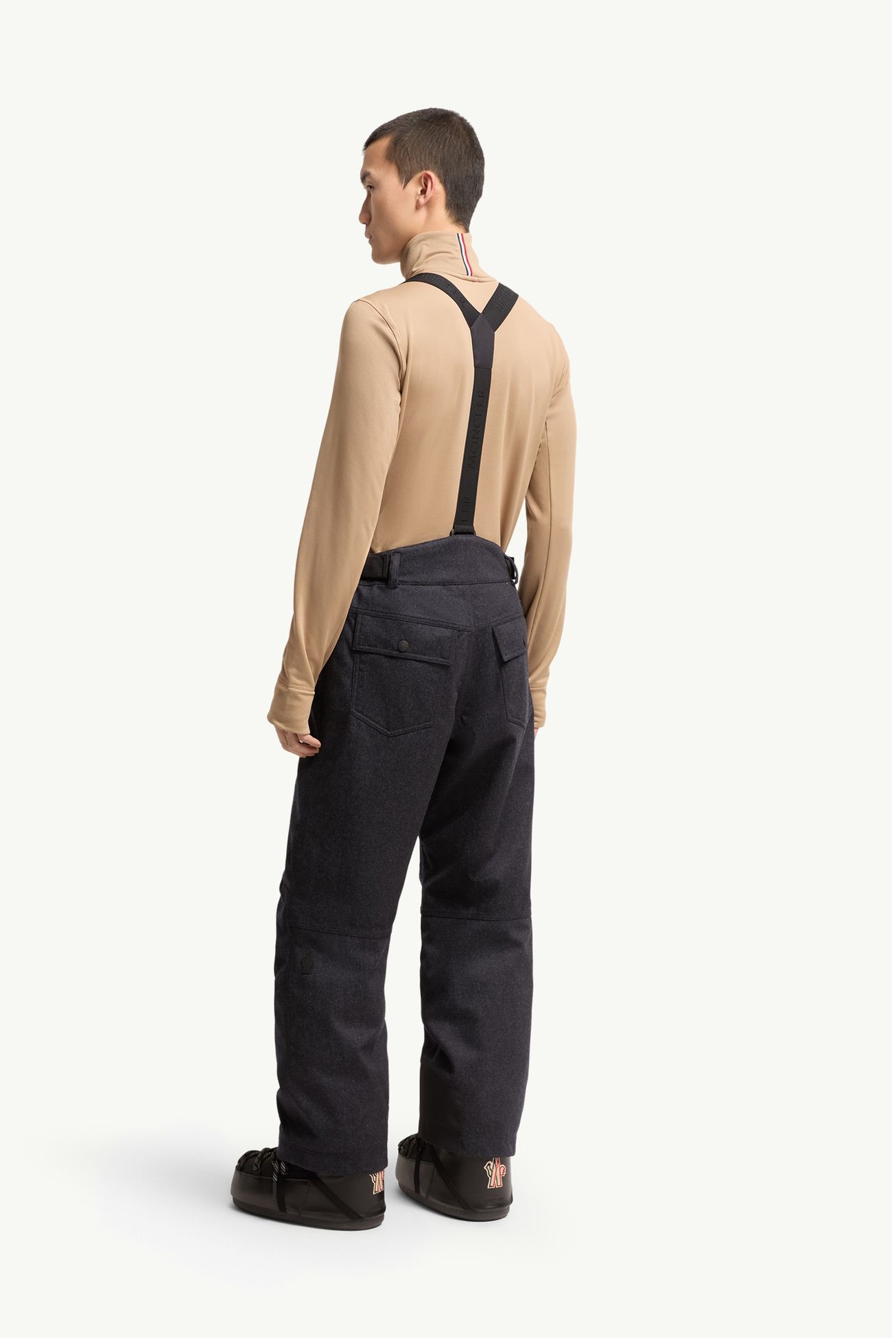 Salopette de ski en denim de laine Hommes Bleu foncé Moncler 4